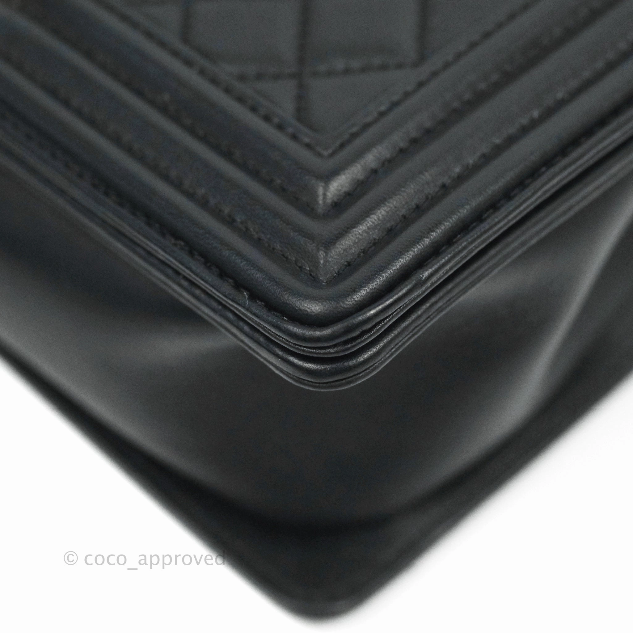 Chanel Quilted Medium Boy Black Lambskin Gold Hardware