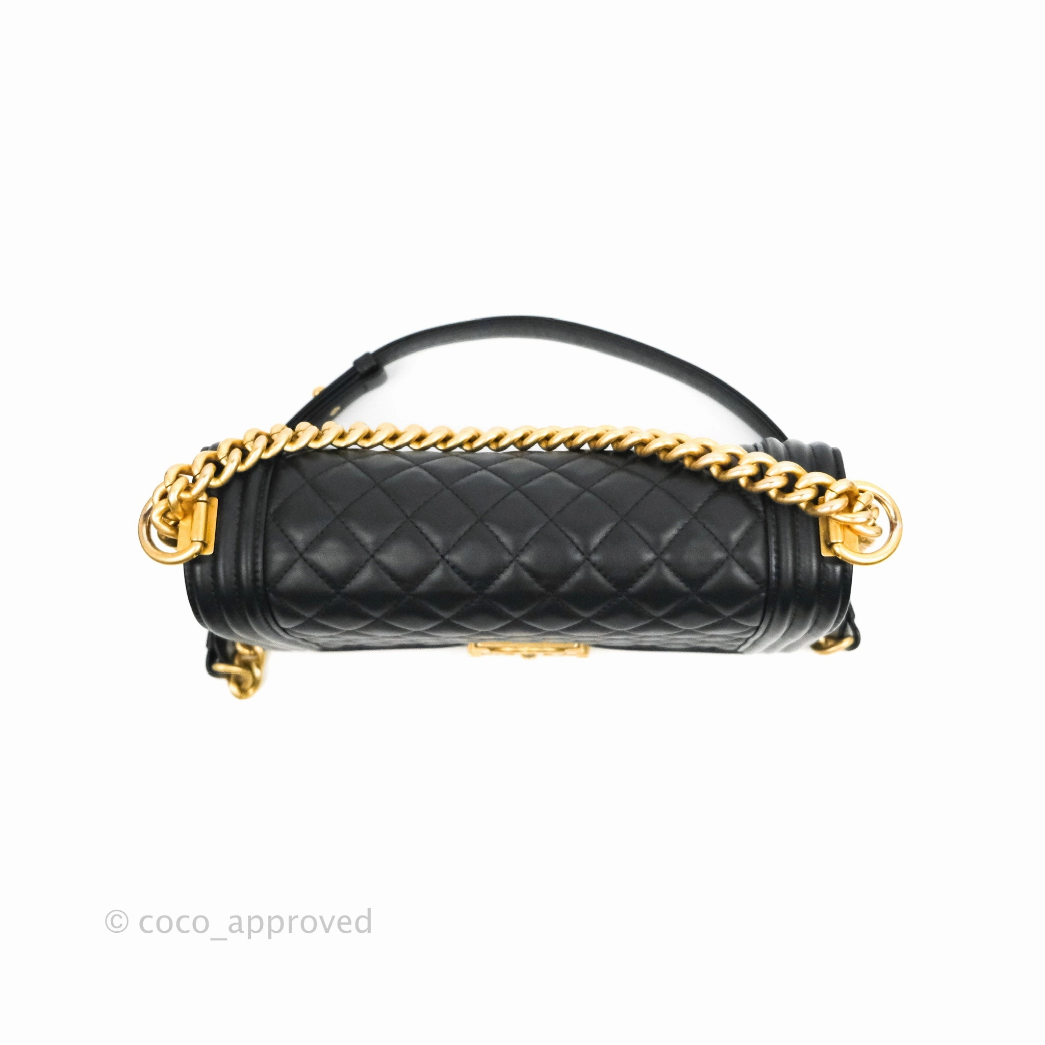 Chanel Quilted Medium Boy Black Lambskin Gold Hardware