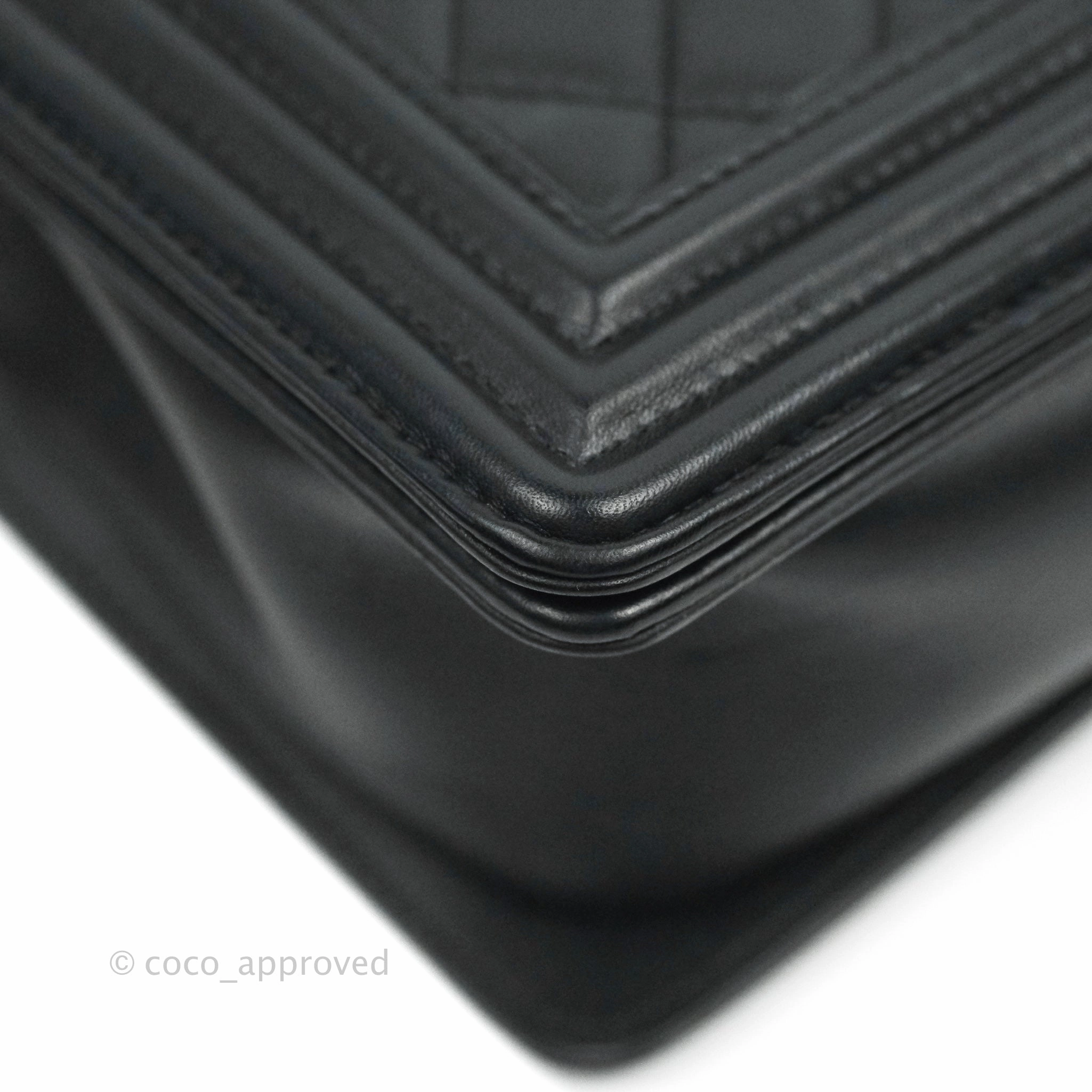 Chanel Quilted Medium Boy Black Lambskin Gold Hardware