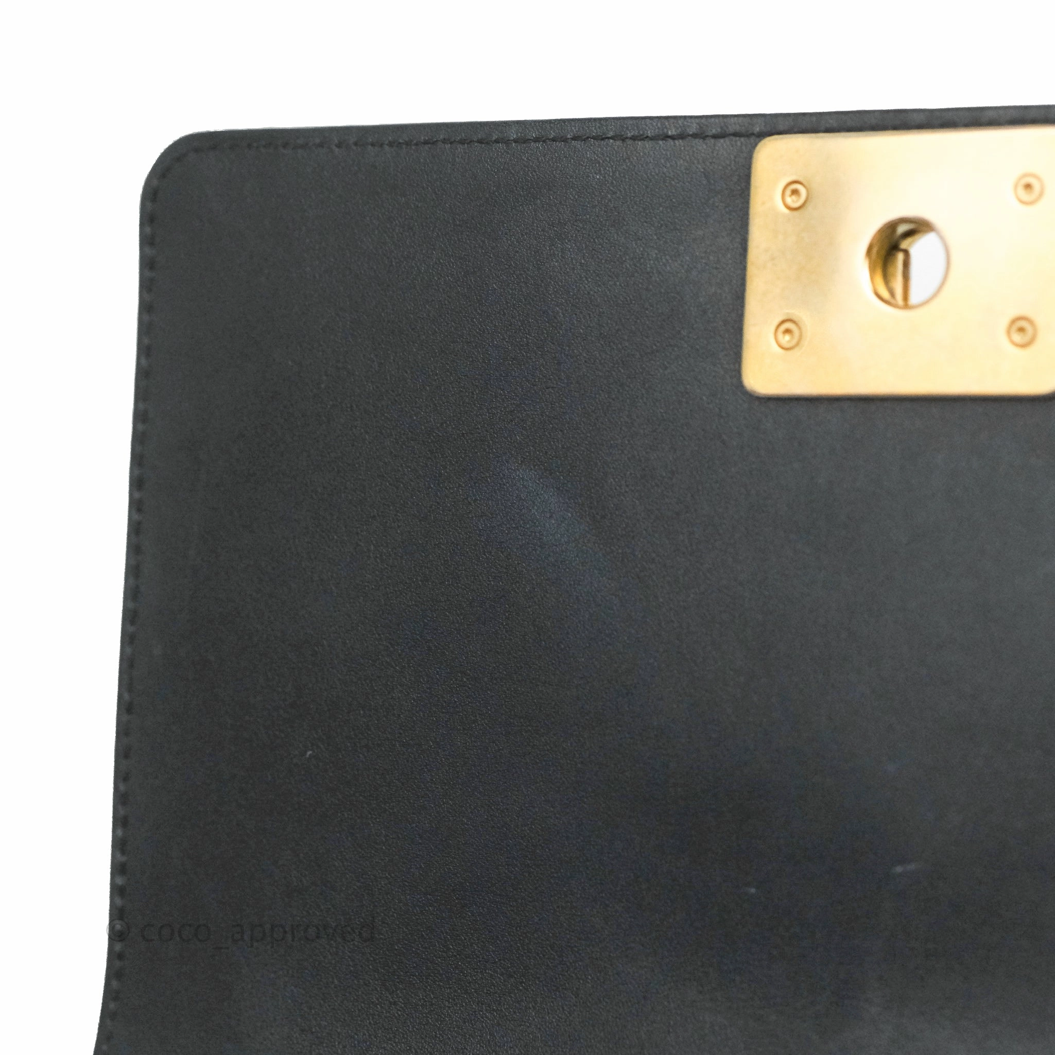 Chanel Quilted Medium Boy Black Lambskin Gold Hardware
