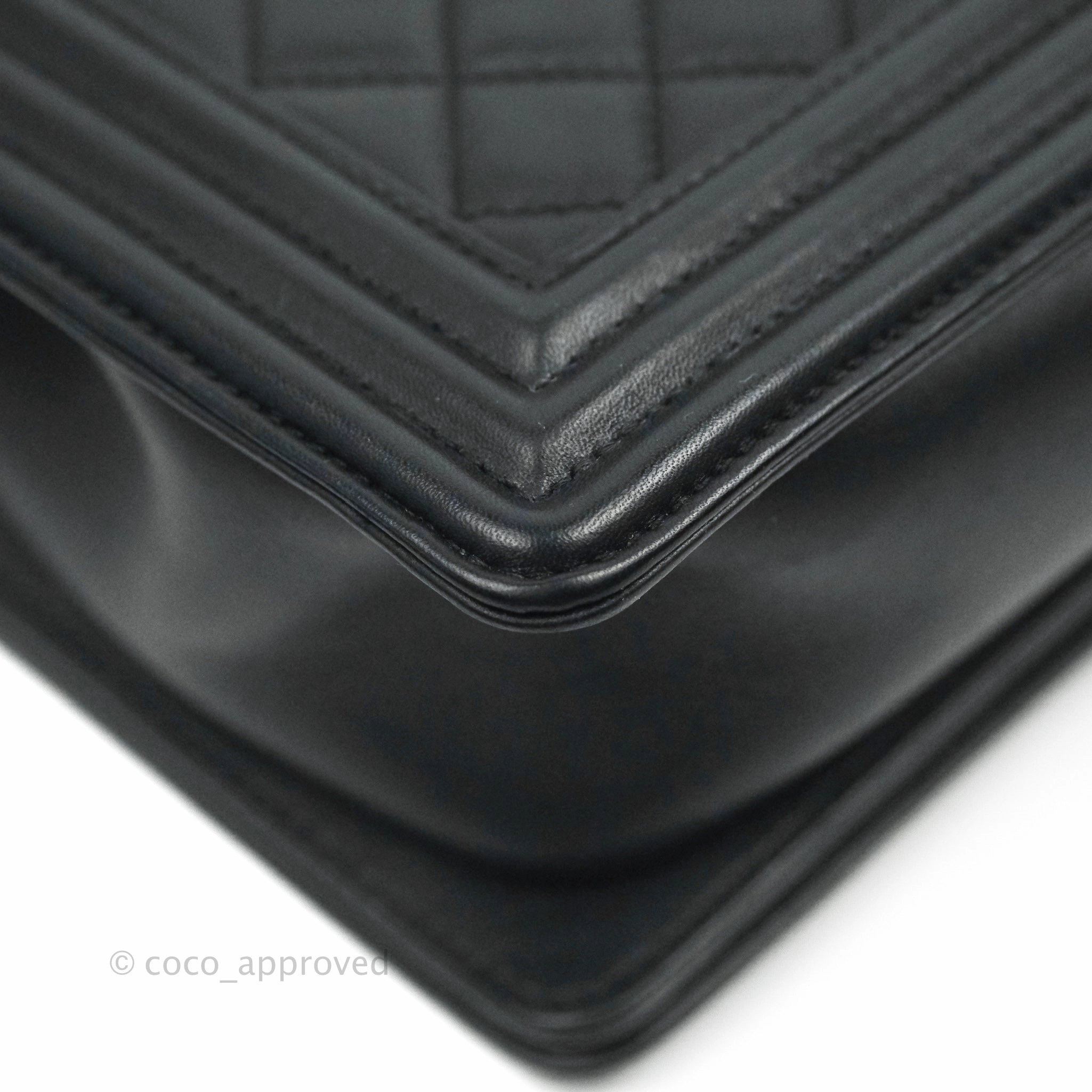 Chanel Quilted Medium Boy Black Lambskin Gold Hardware