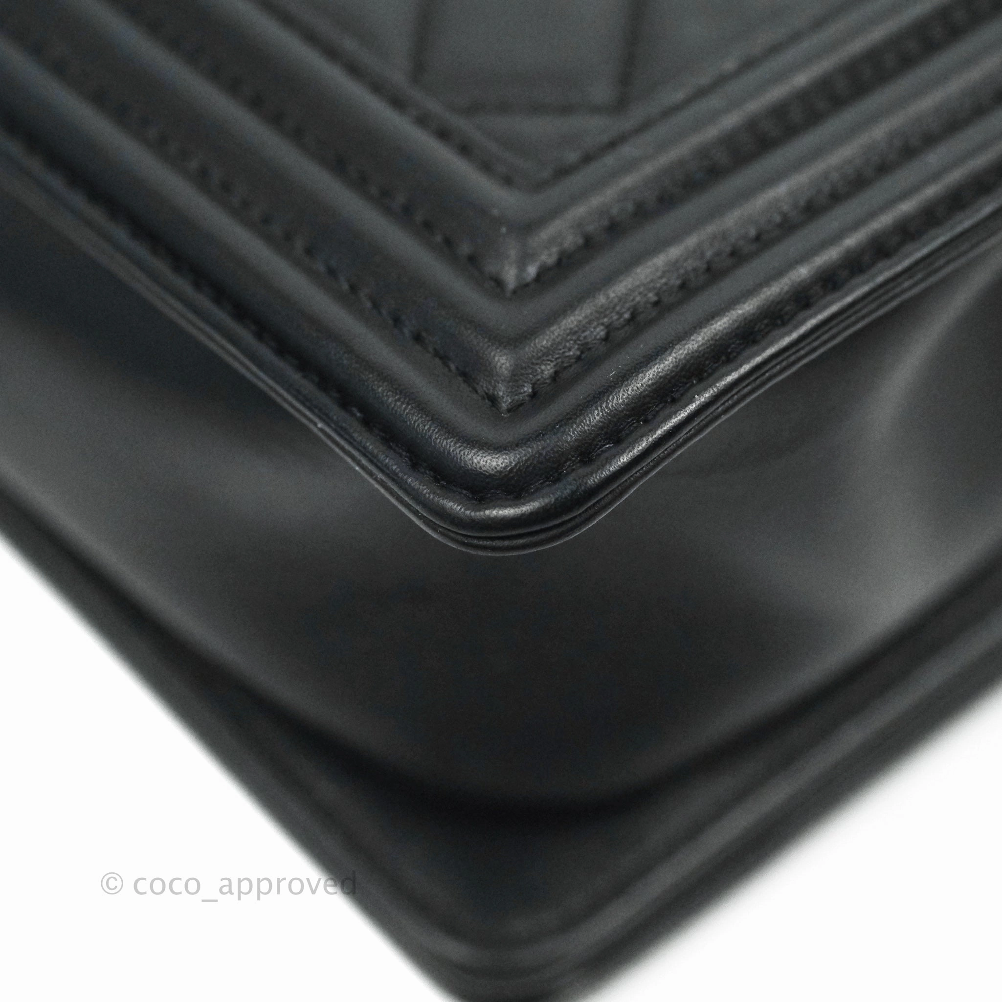 Chanel Quilted Medium Boy Black Lambskin Gold Hardware