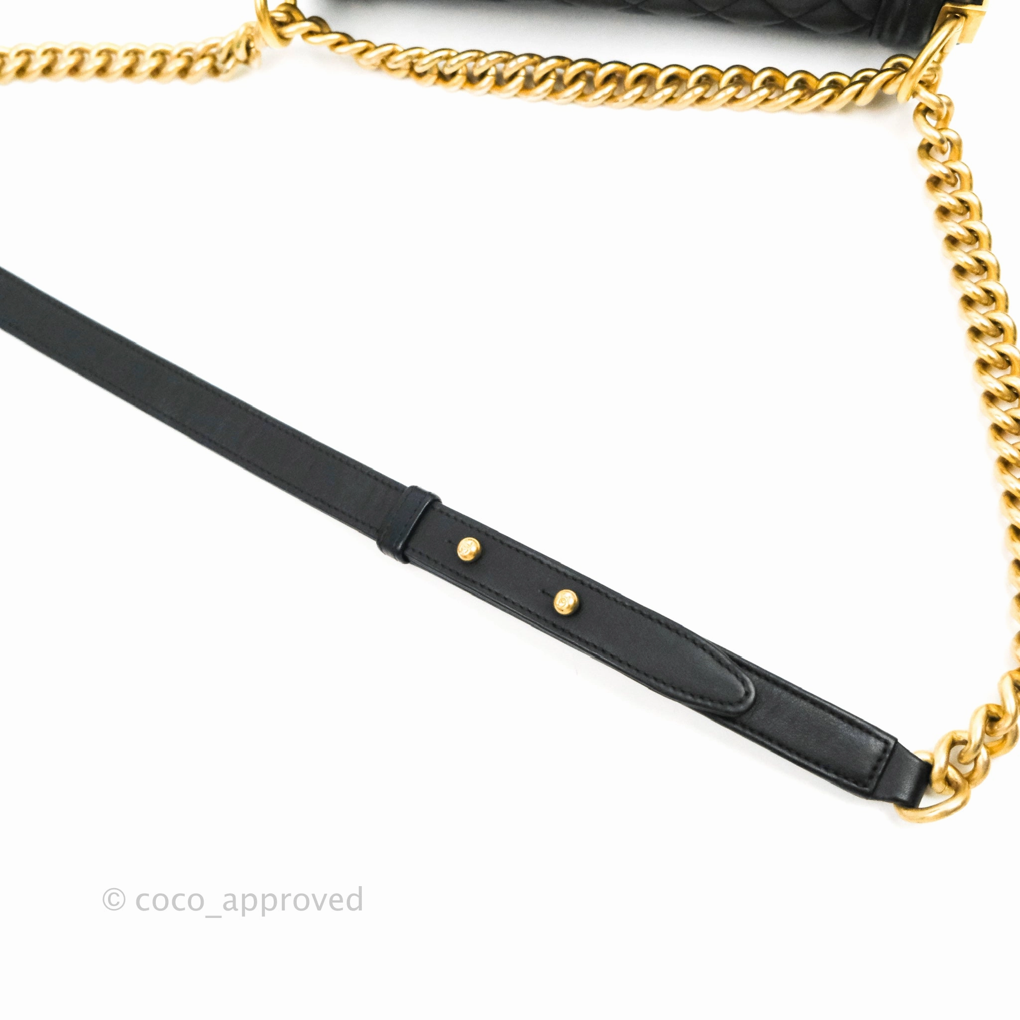 Chanel Quilted Medium Boy Black Lambskin Gold Hardware