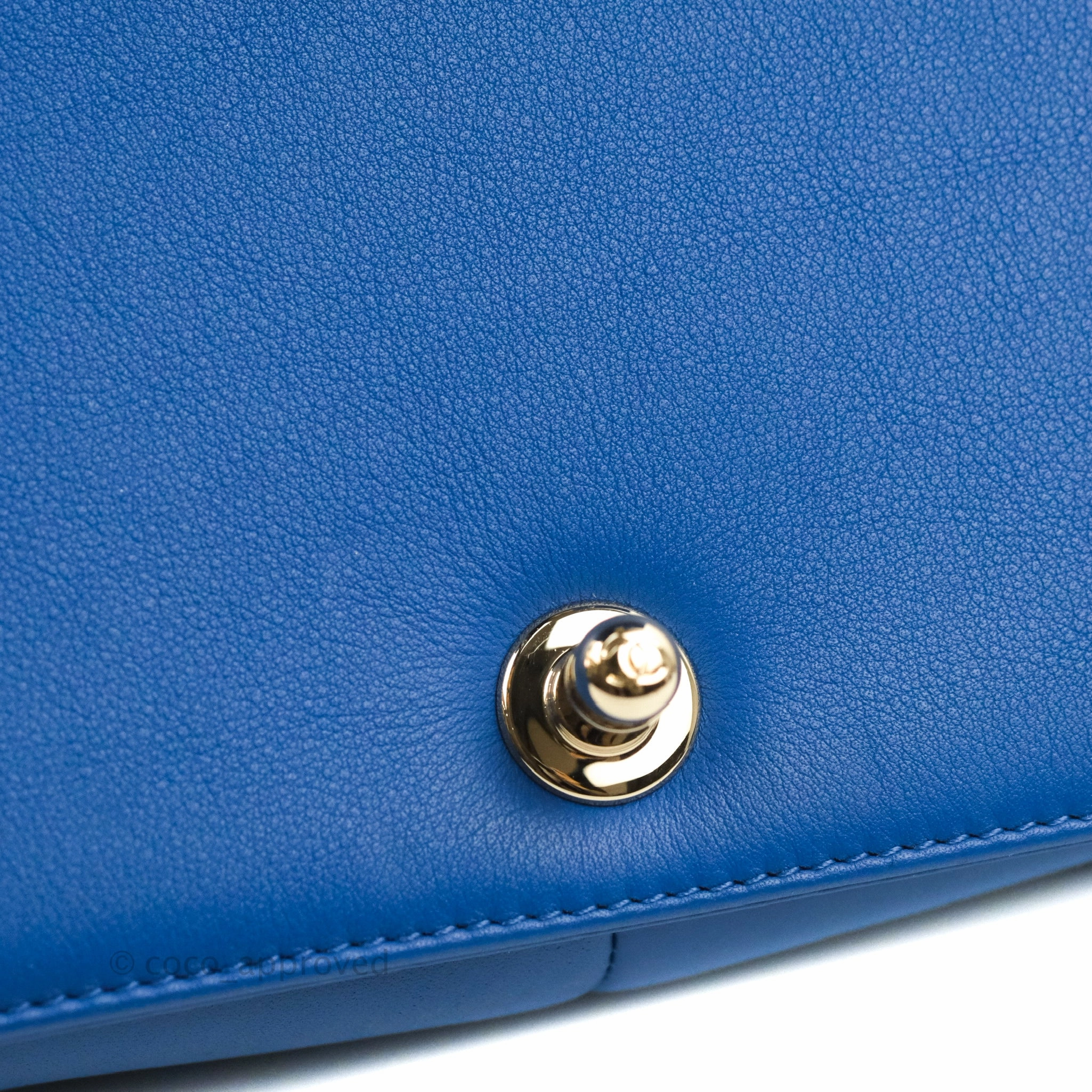 Chanel Quilted Medium Boy Blue Calfskin Gold Hardware