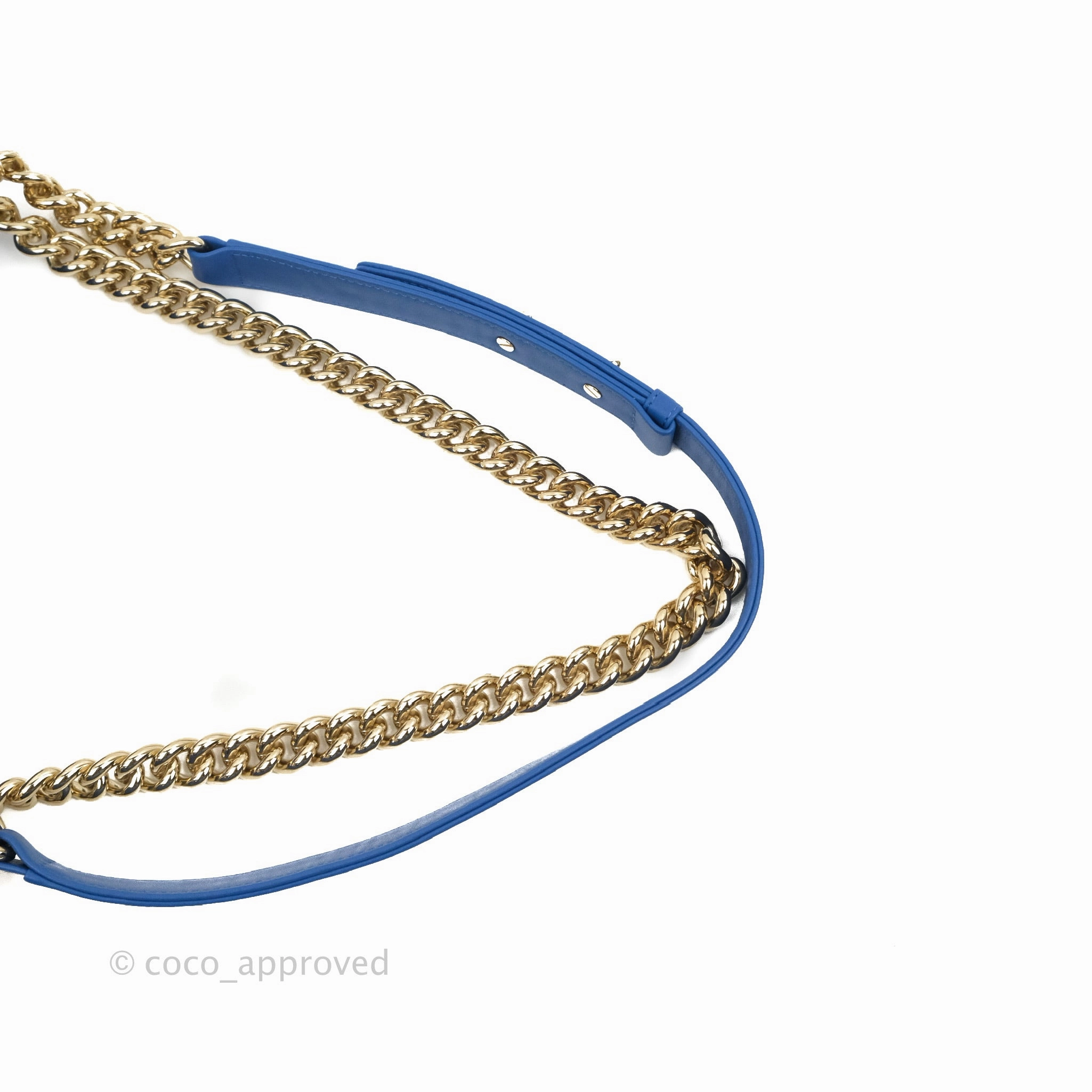 Chanel Quilted Medium Boy Blue Calfskin Gold Hardware