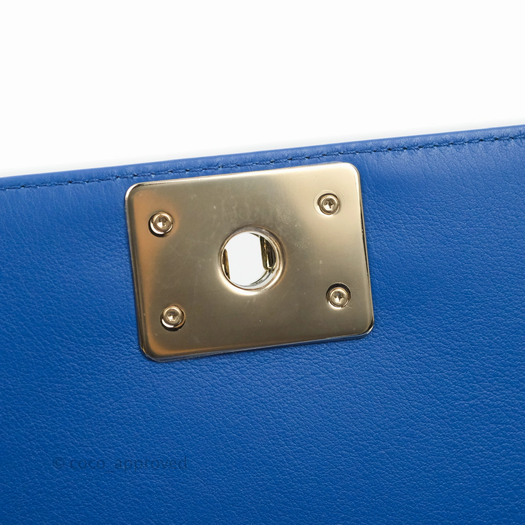 Chanel Quilted Medium Boy Blue Calfskin Gold Hardware