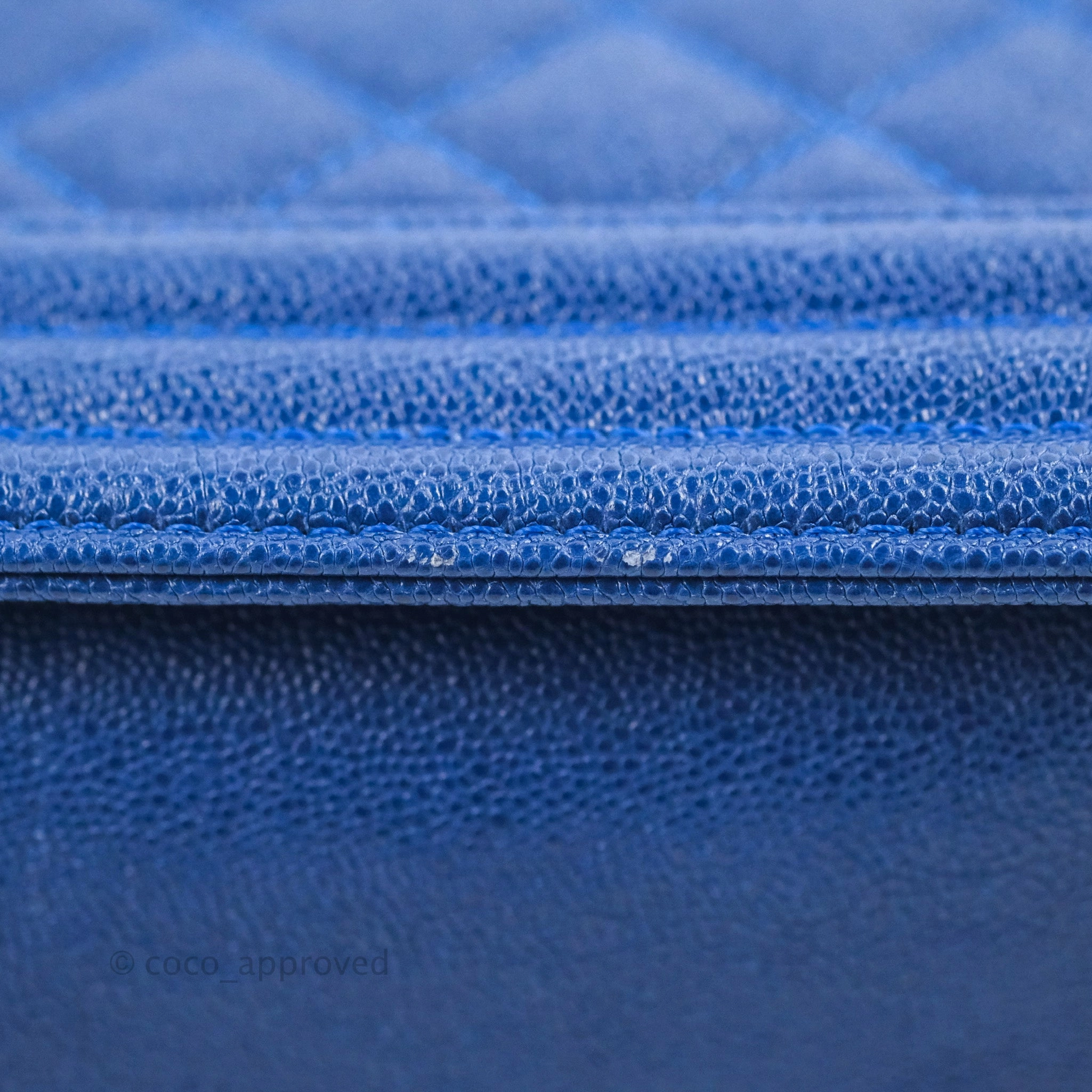 Chanel Quilted Medium Boy Blue Caviar Aged Gold Hardware