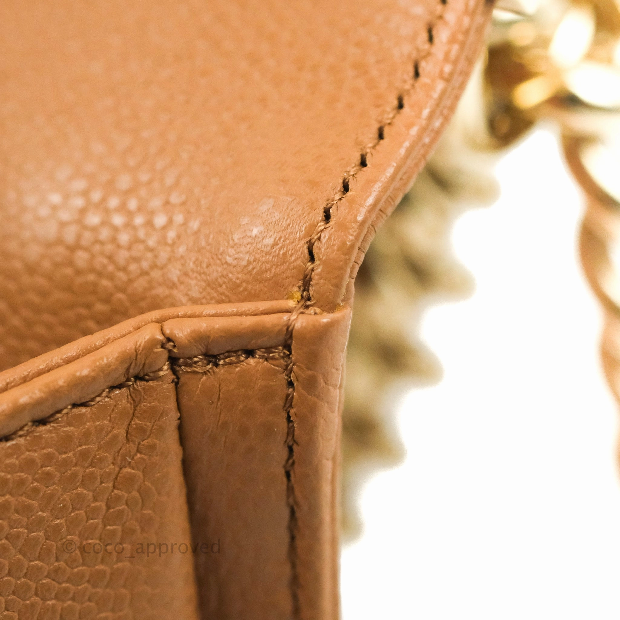 Chanel Quilted Medium Boy Caramel Caviar Gold Hardware