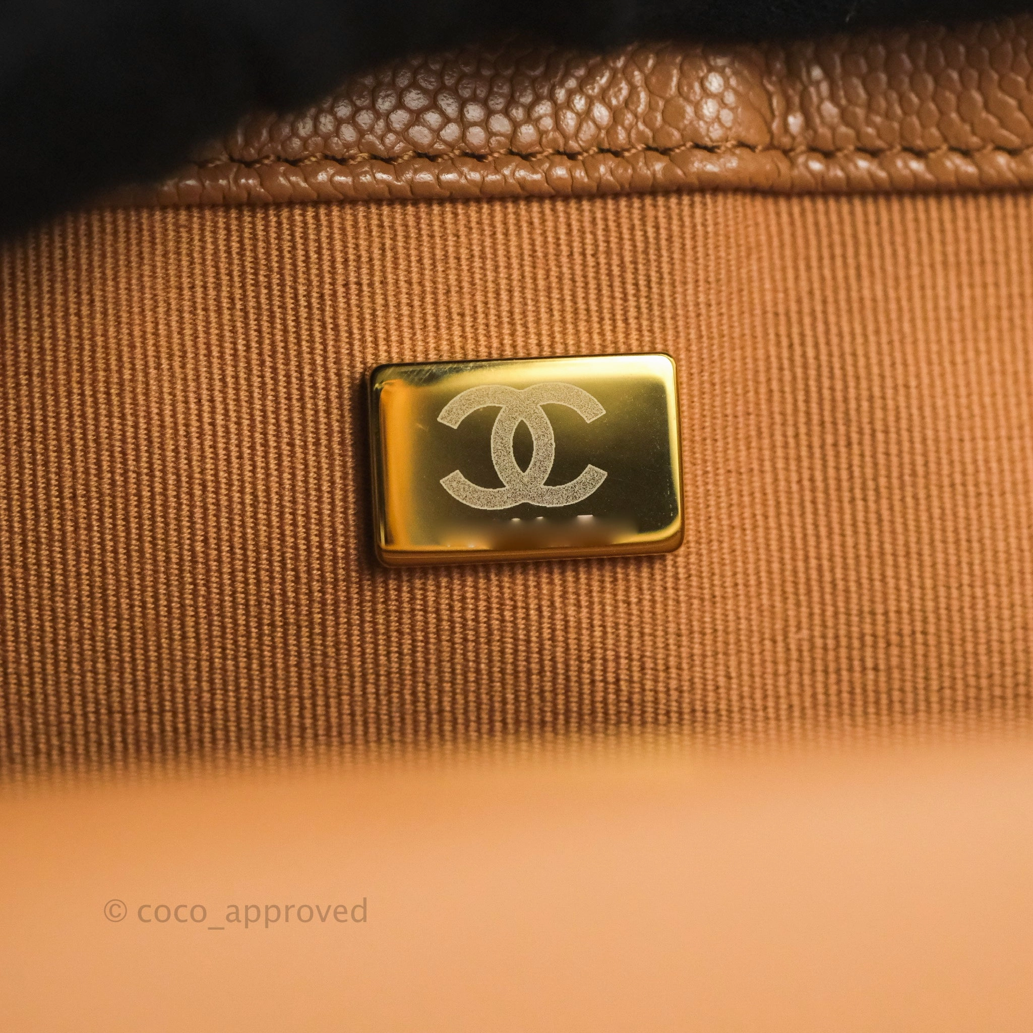 Chanel Quilted Medium Boy Caramel Caviar Gold Hardware