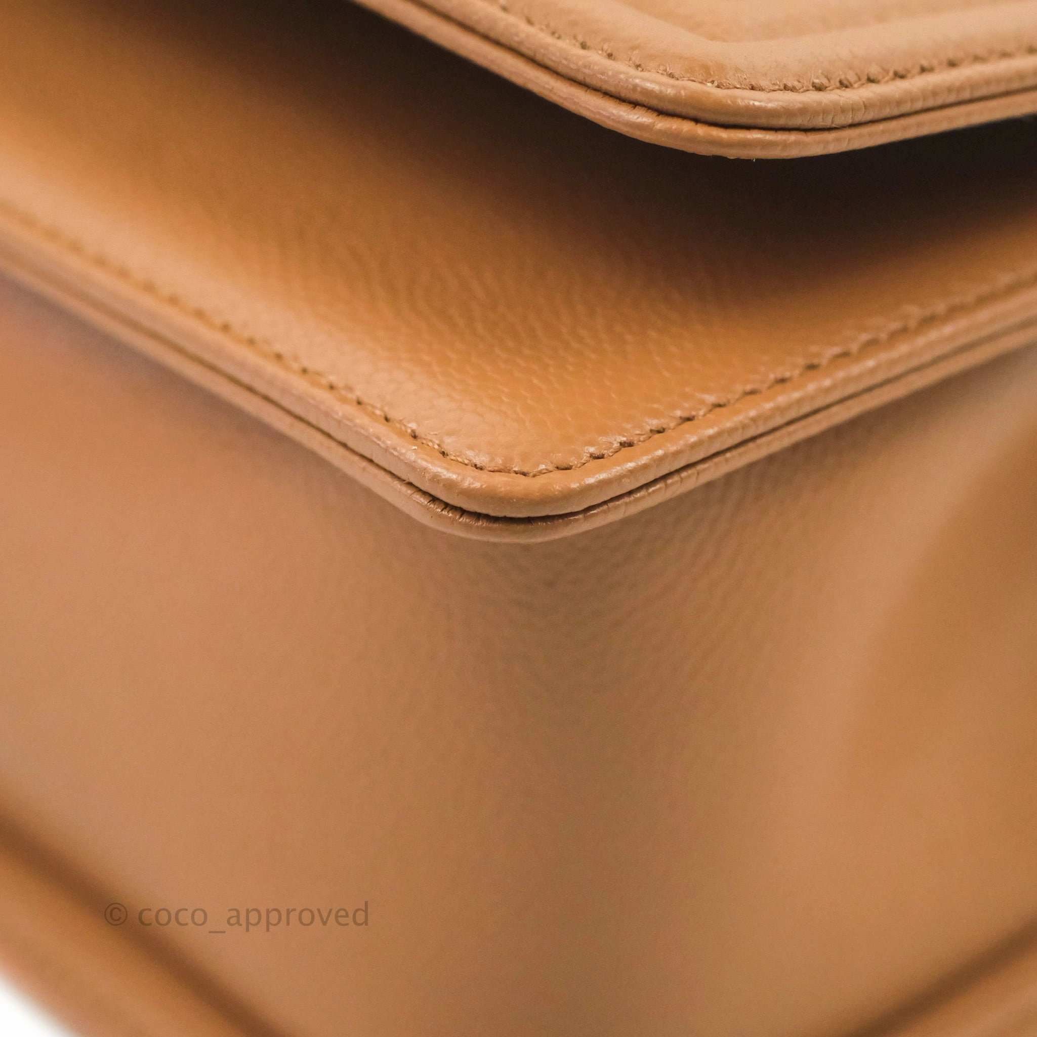 Chanel Quilted Medium Boy Caramel Caviar Gold Hardware