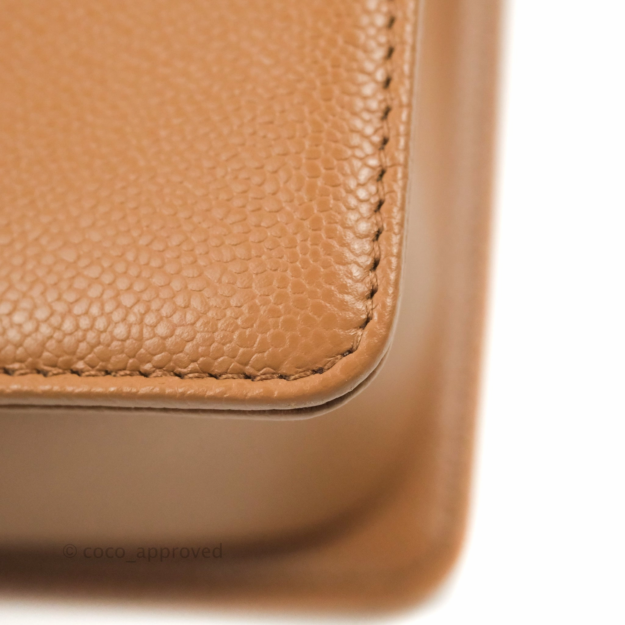 Chanel Quilted Medium Boy Caramel Caviar Gold Hardware