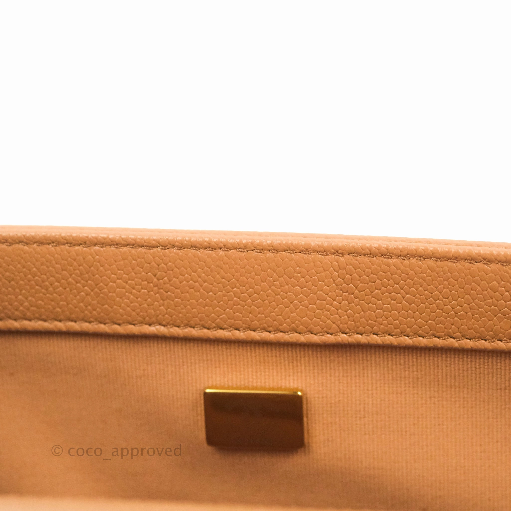 Chanel Quilted Medium Boy Caramel Caviar Gold Hardware