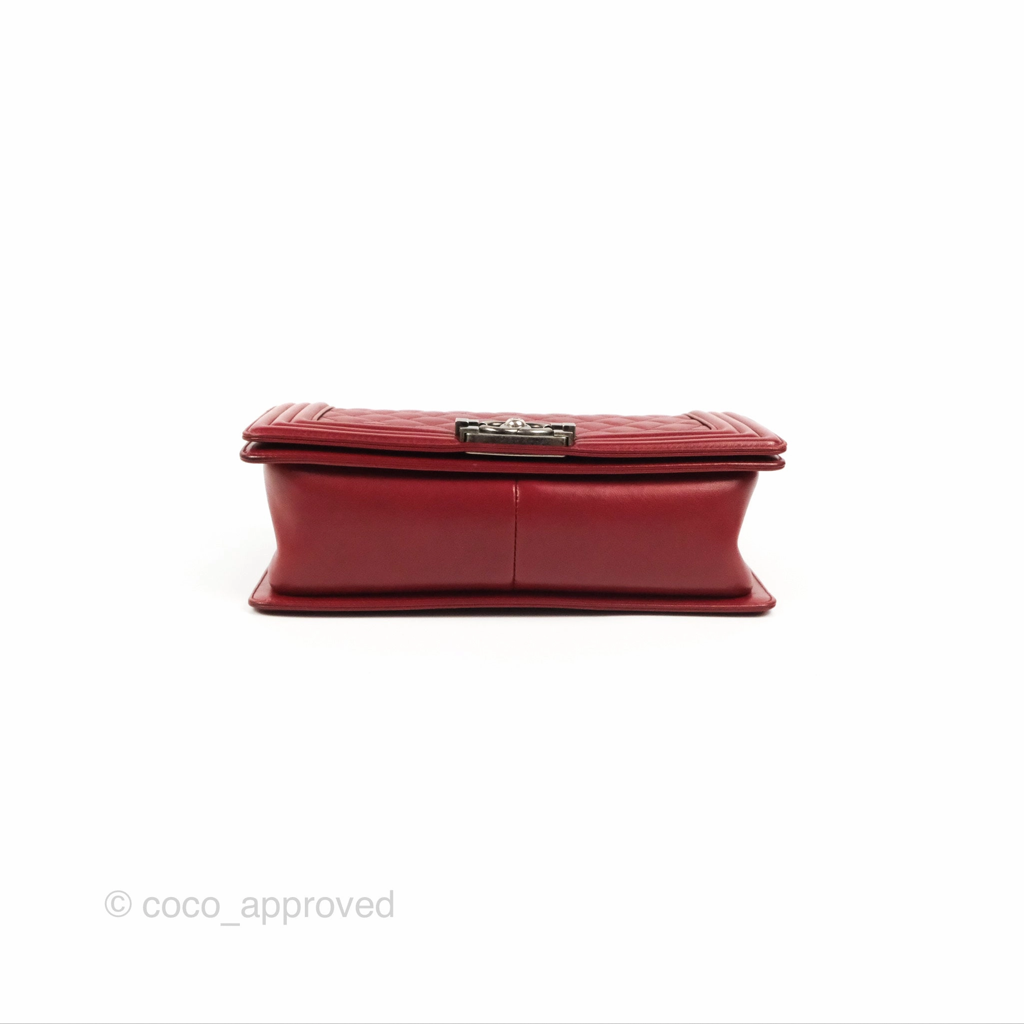 Chanel Quilted Medium Boy Dark Red Calfskin Ruthenium Hardware