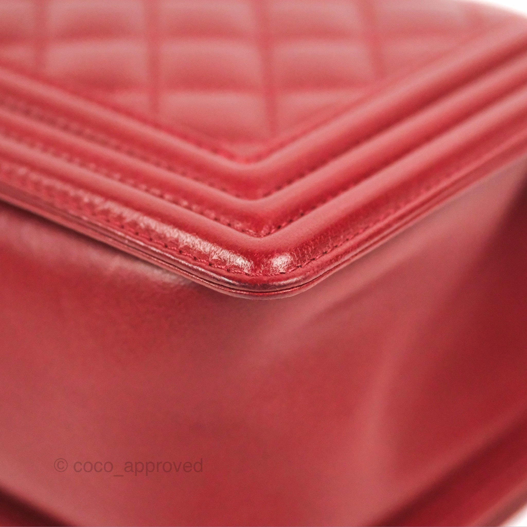 Chanel Quilted Medium Boy Dark Red Calfskin Ruthenium Hardware