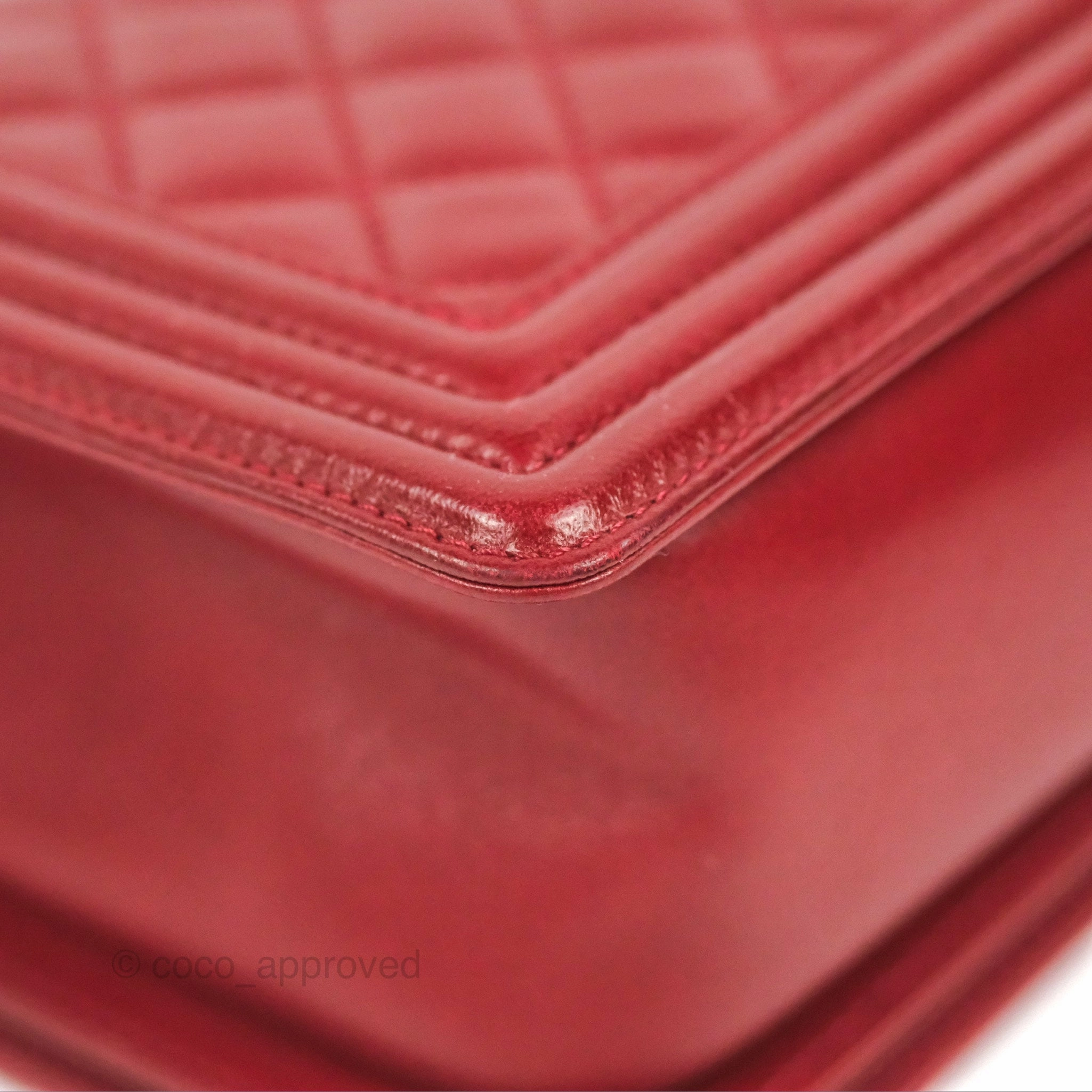 Chanel Quilted Medium Boy Dark Red Calfskin Ruthenium Hardware