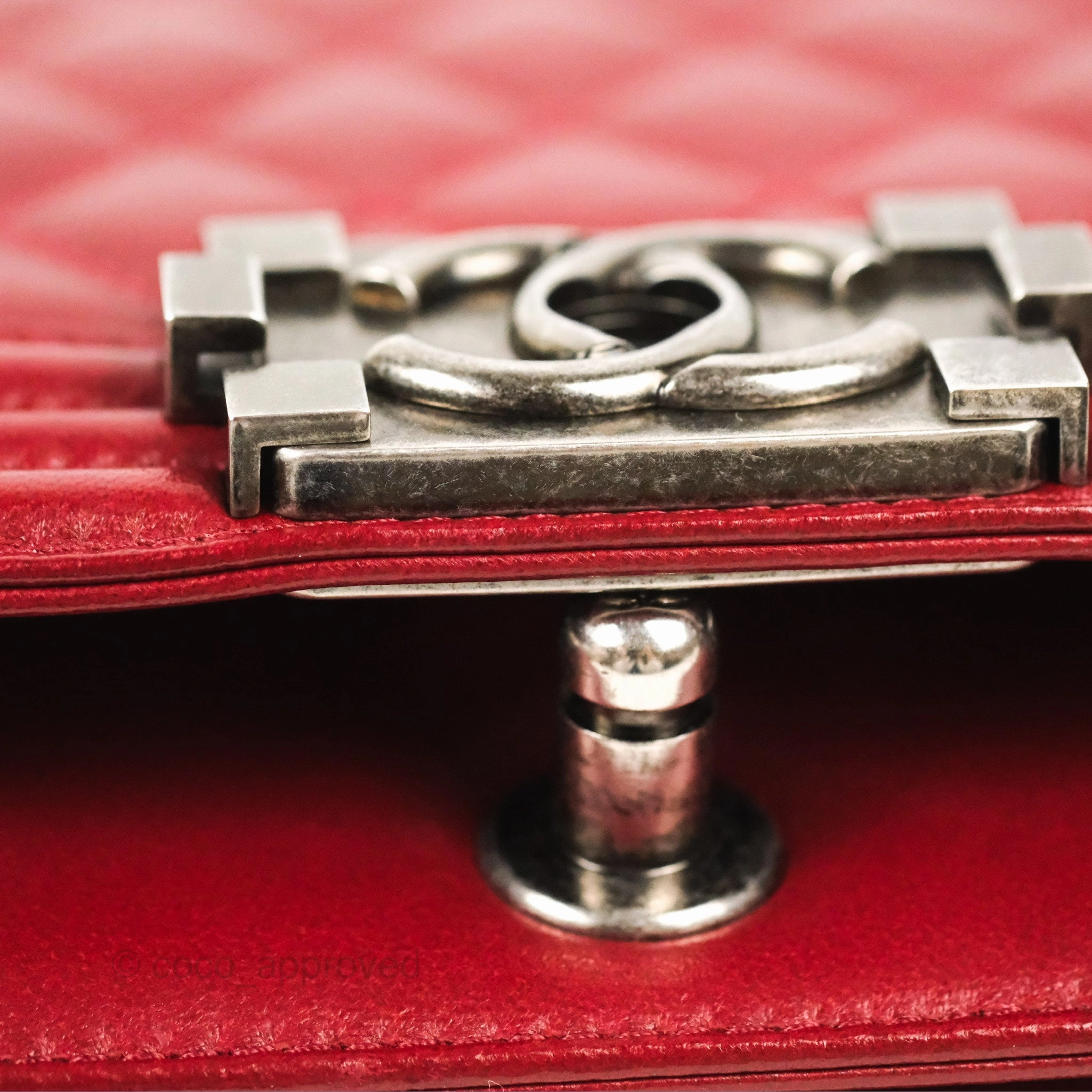 Chanel Quilted Medium Boy Dark Red Calfskin Ruthenium Hardware