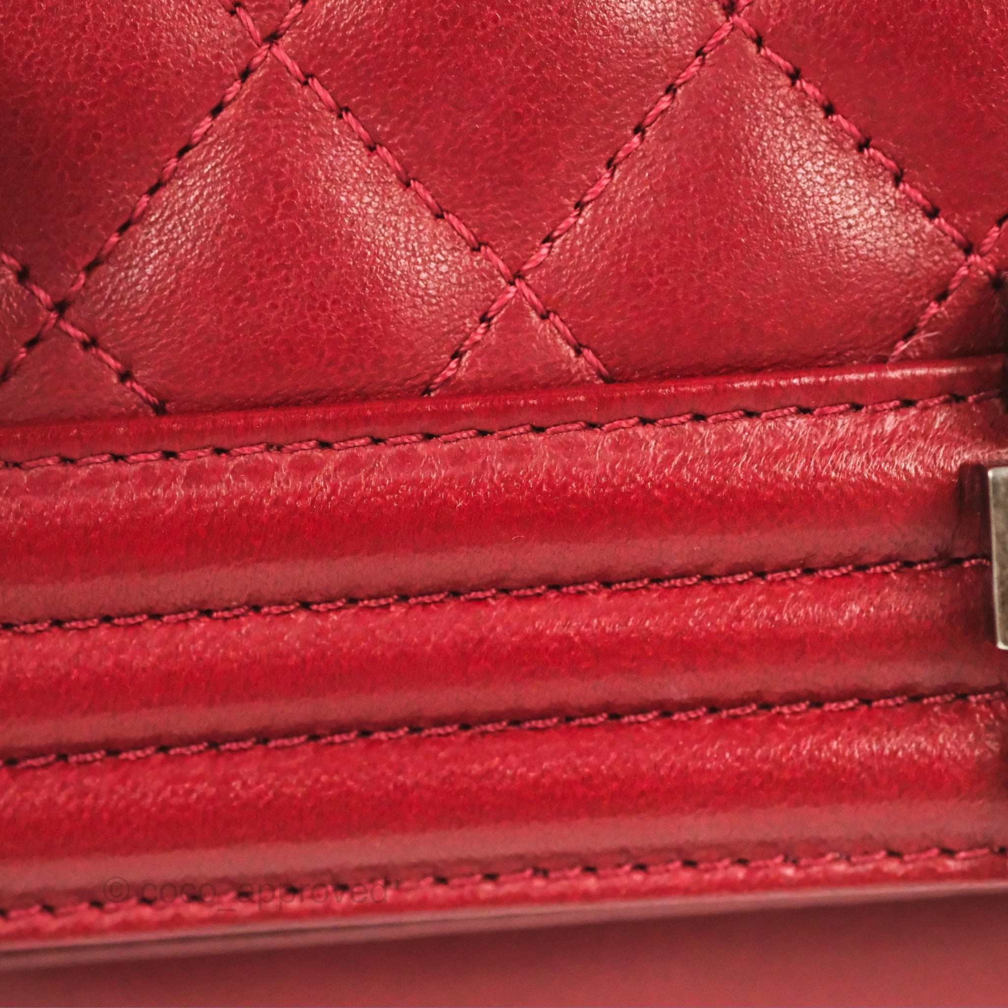 Chanel Quilted Medium Boy Dark Red Calfskin Ruthenium Hardware
