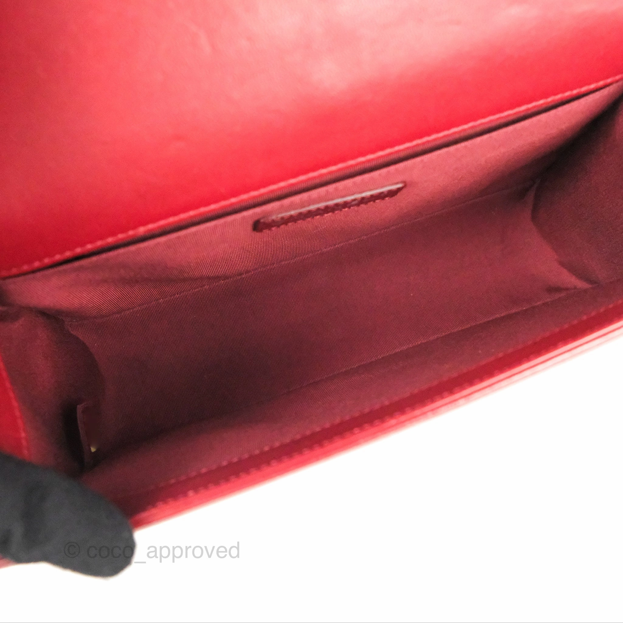 Chanel Quilted Medium Boy Dark Red Calfskin Ruthenium Hardware