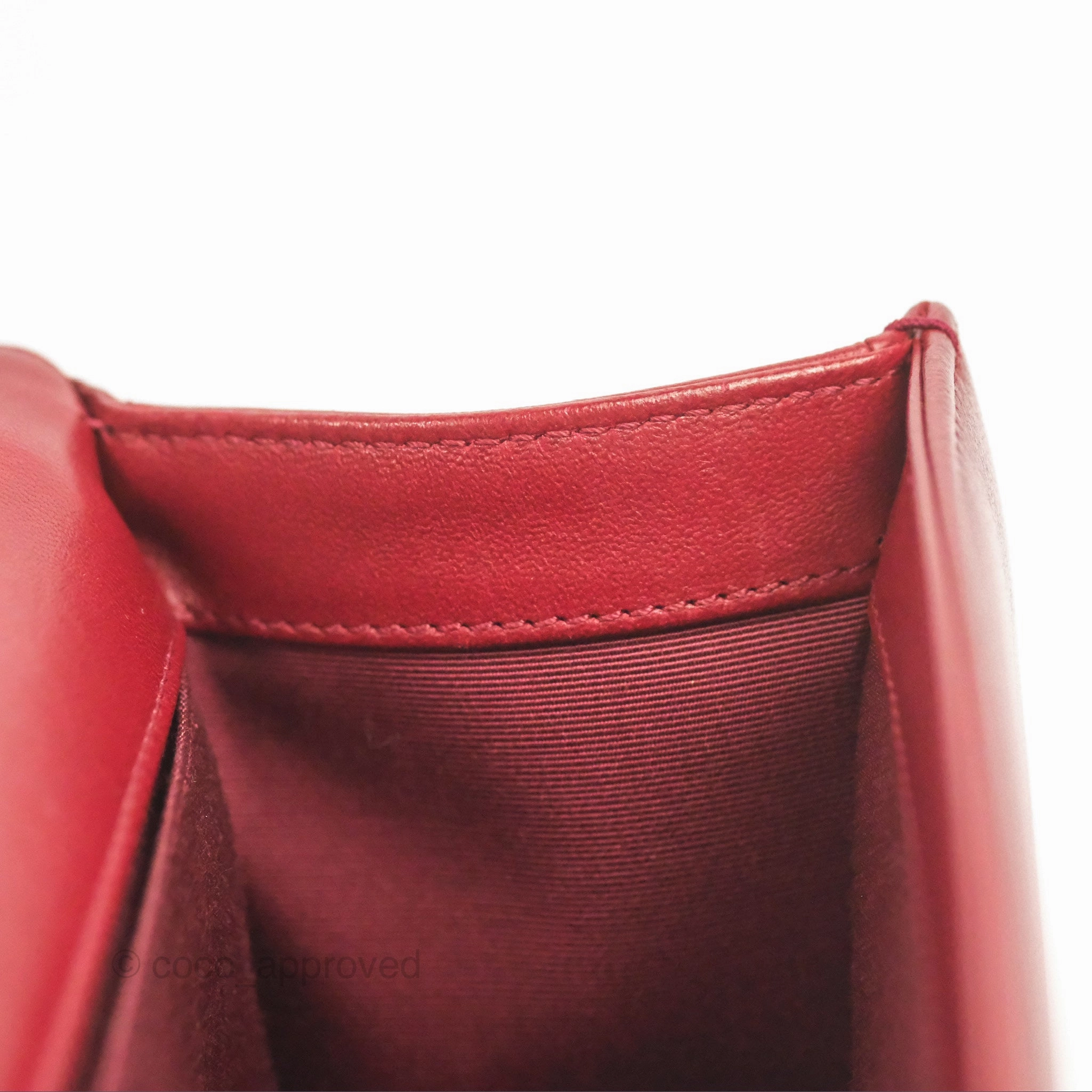 Chanel Quilted Medium Boy Dark Red Calfskin Ruthenium Hardware
