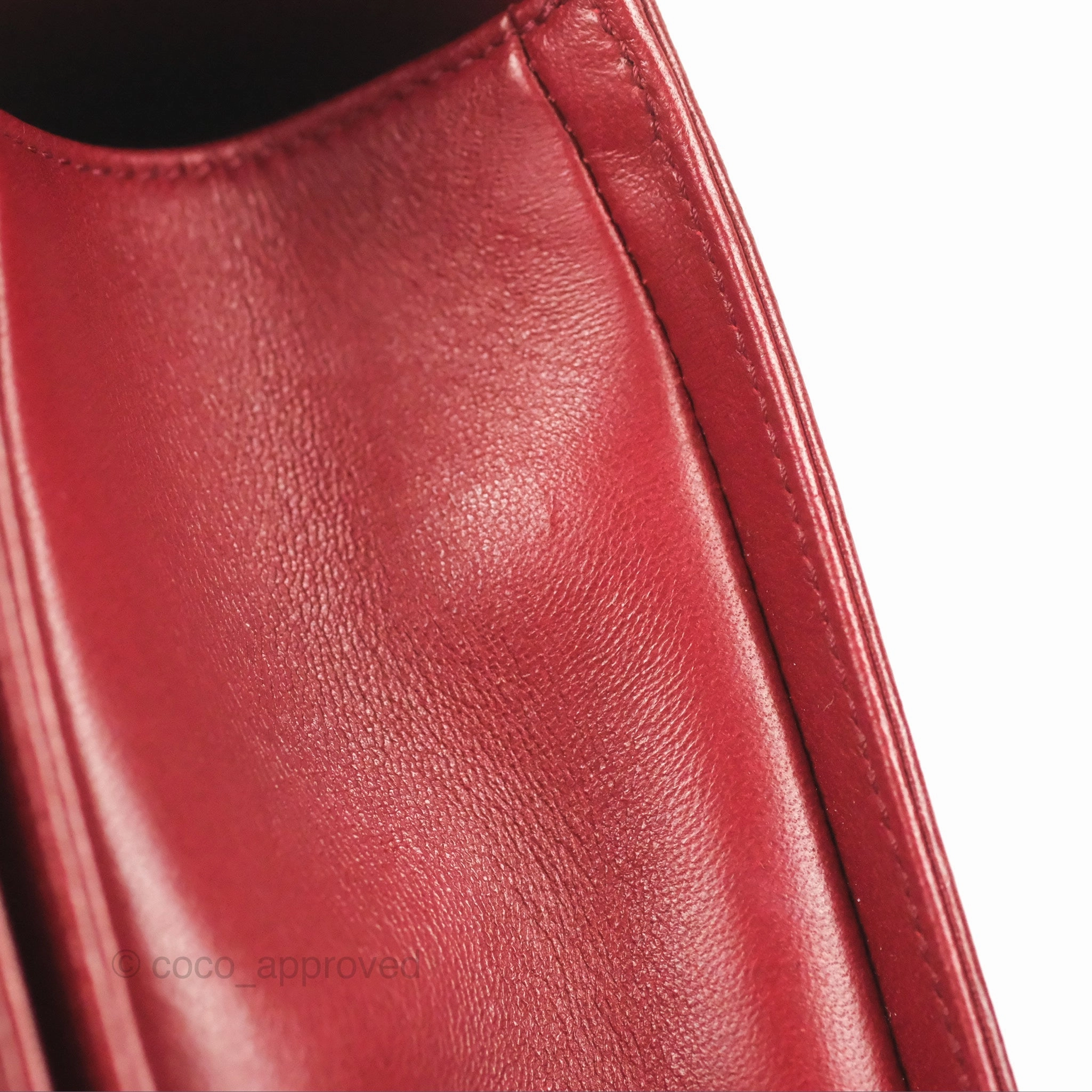 Chanel Quilted Medium Boy Dark Red Calfskin Ruthenium Hardware