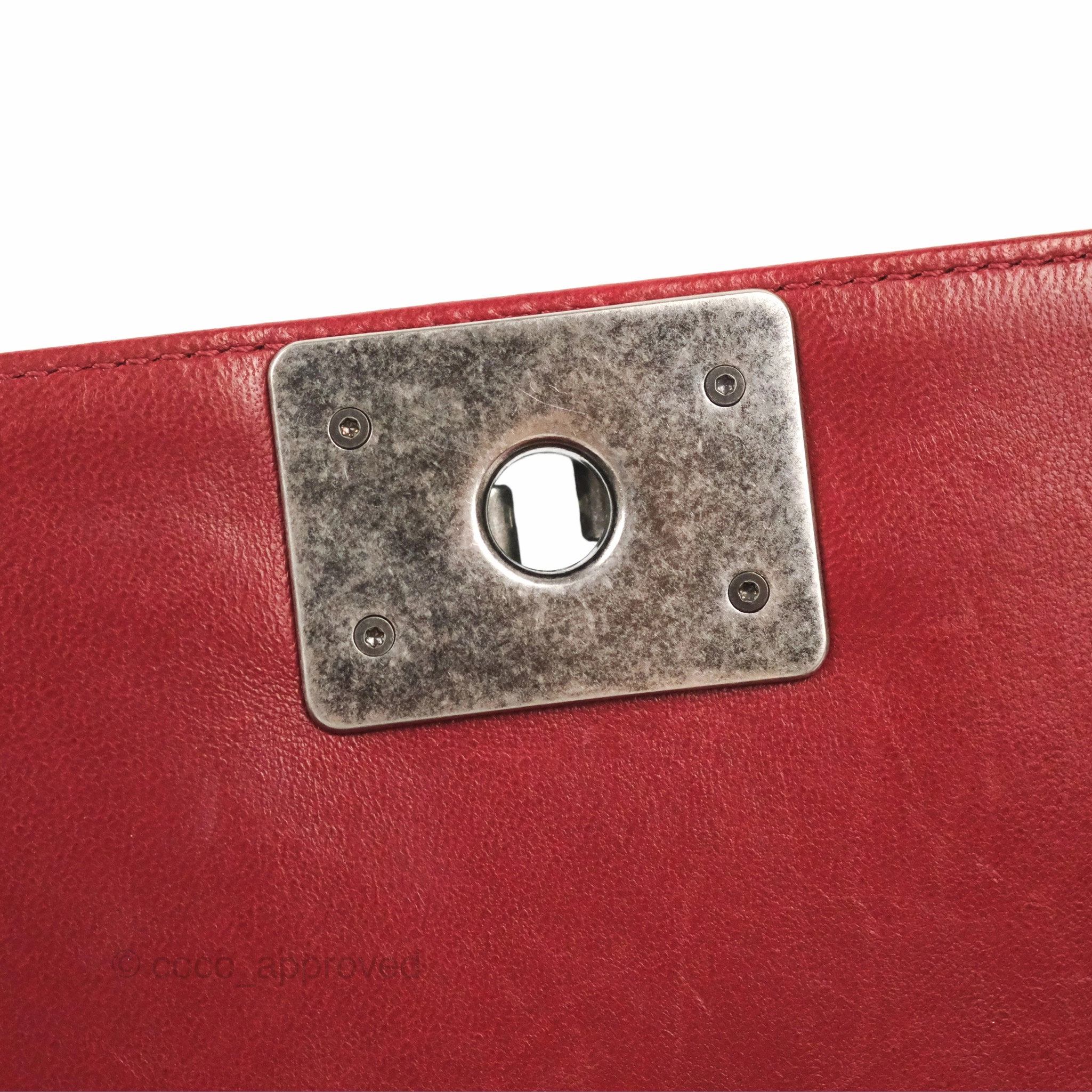 Chanel Quilted Medium Boy Dark Red Calfskin Ruthenium Hardware