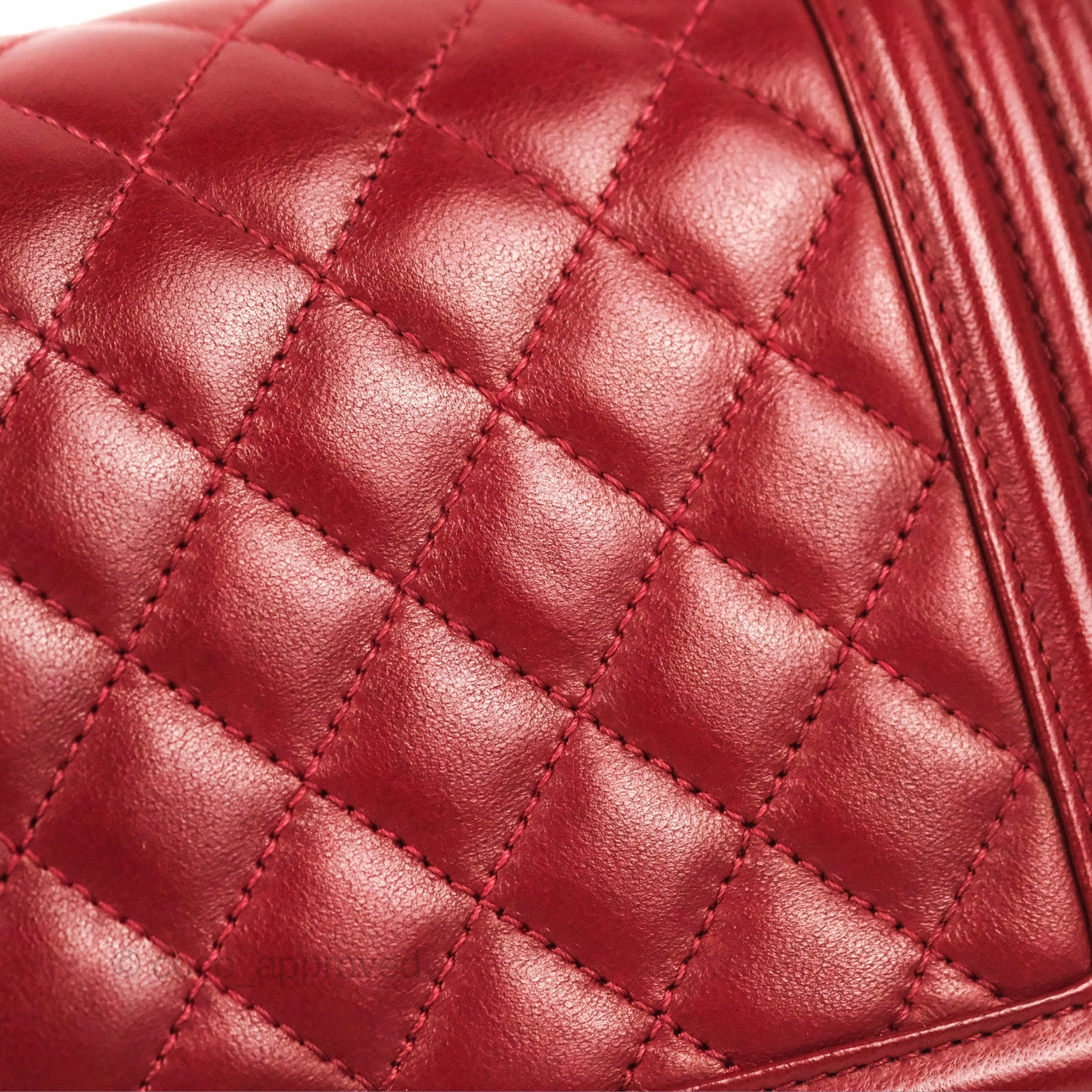 Chanel Quilted Medium Boy Dark Red Calfskin Ruthenium Hardware