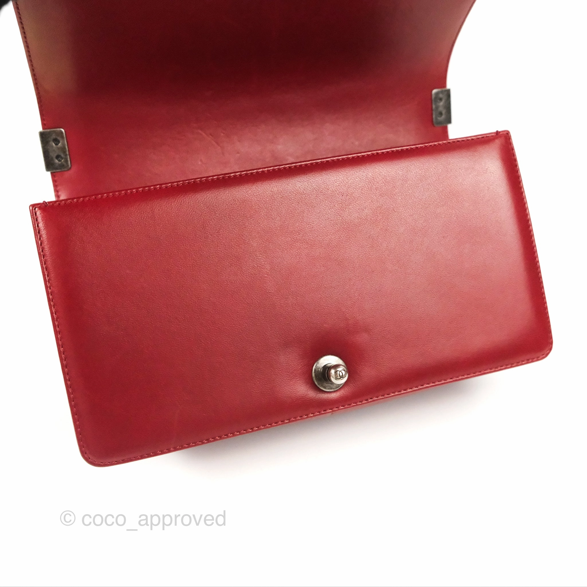 Chanel Quilted Medium Boy Dark Red Calfskin Ruthenium Hardware
