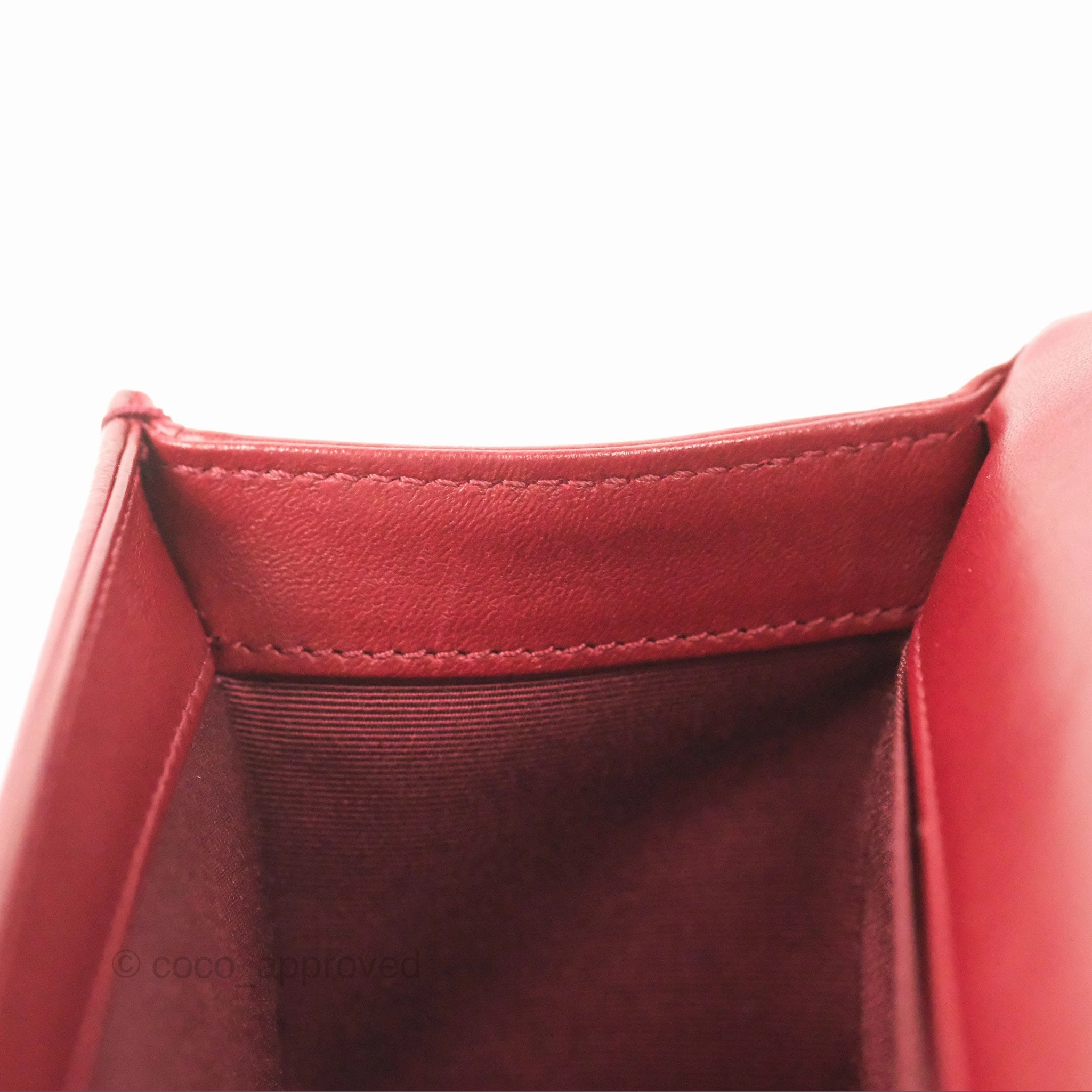 Chanel Quilted Medium Boy Dark Red Calfskin Ruthenium Hardware