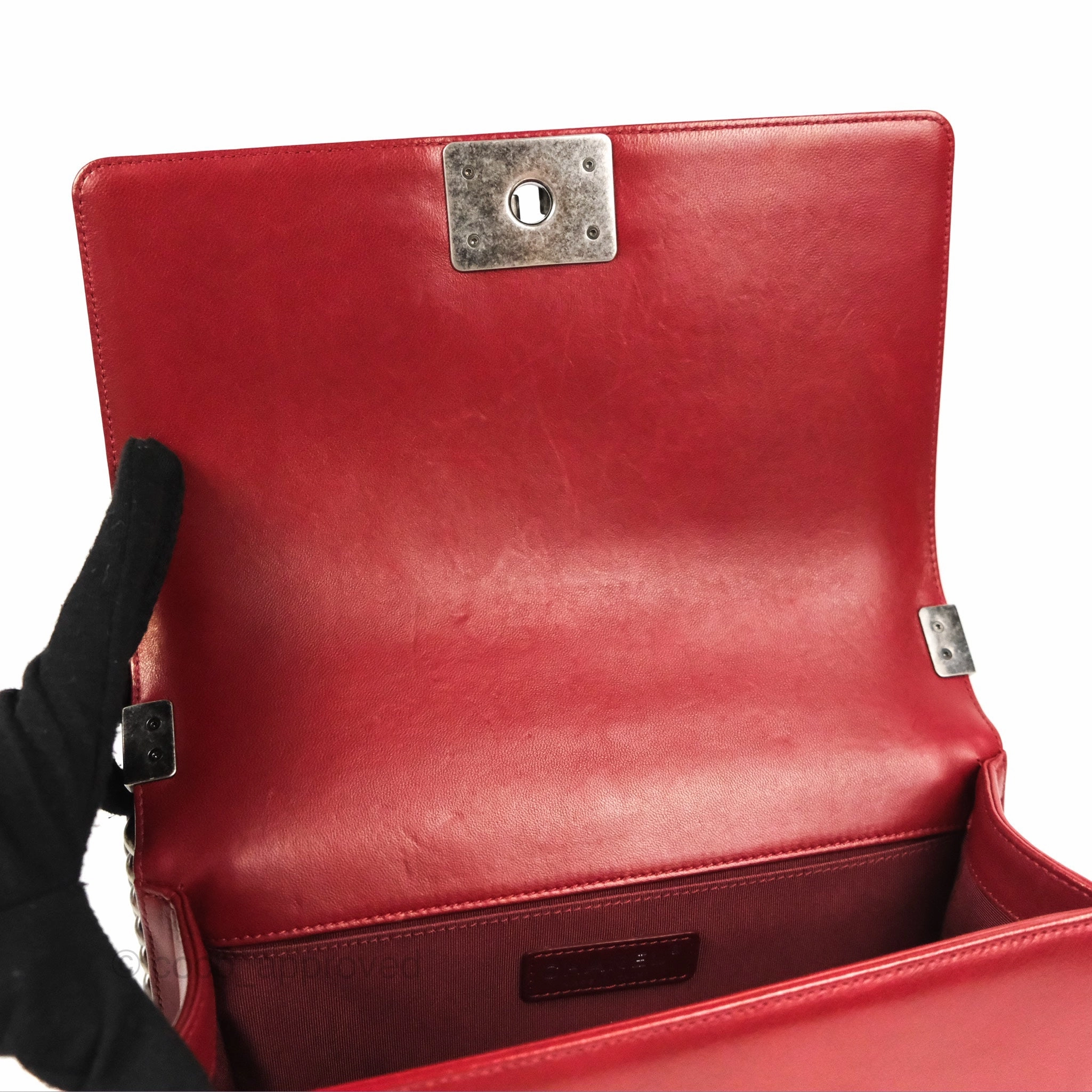 Chanel Quilted Medium Boy Dark Red Calfskin Ruthenium Hardware