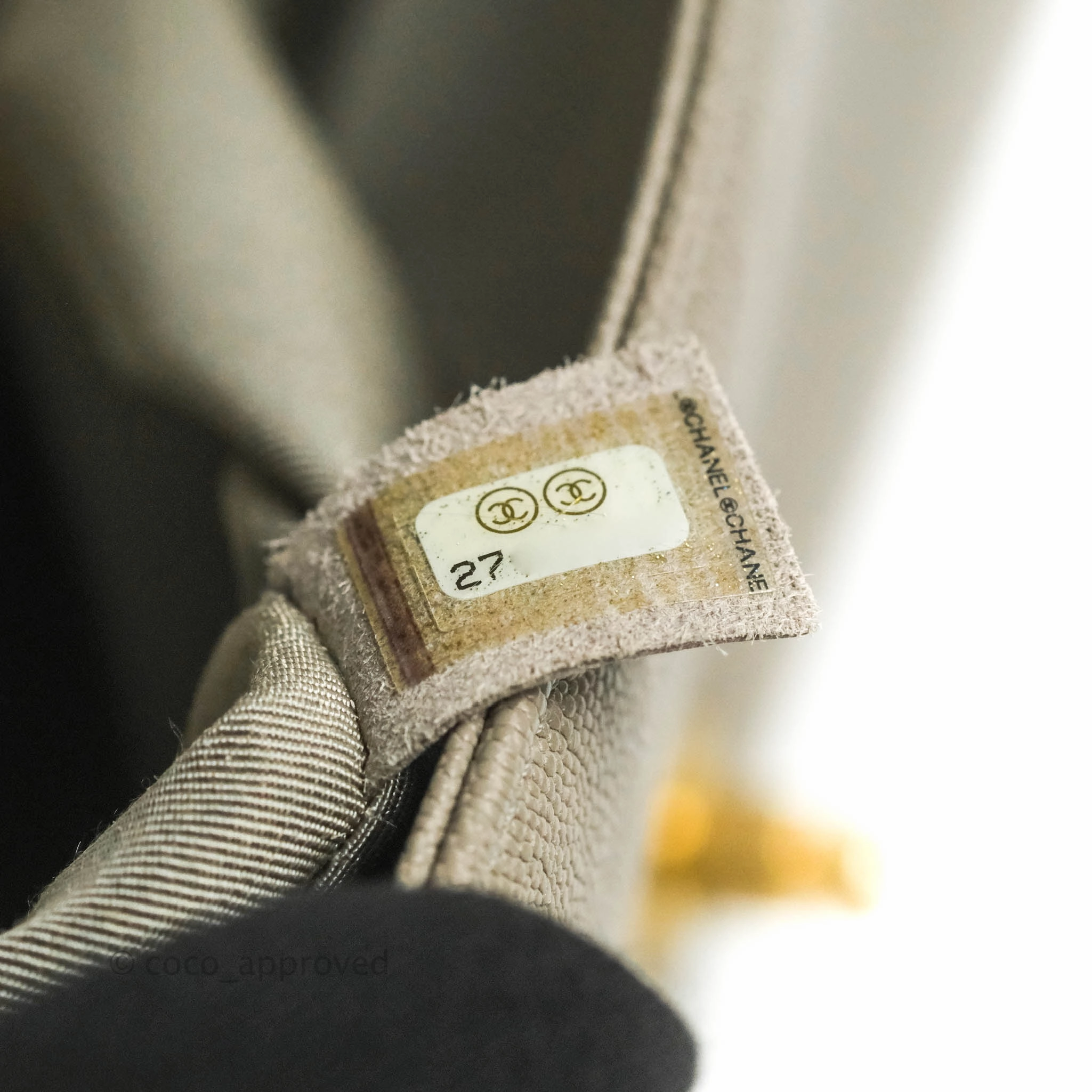 Chanel Quilted Medium Boy Grey Caviar Aged Gold Hardware