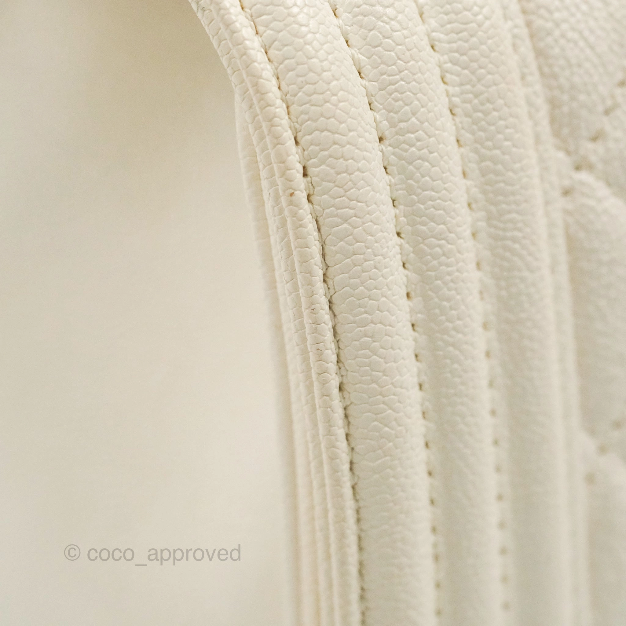 Chanel Quilted Medium Boy Ivory Caviar Gold Hardware