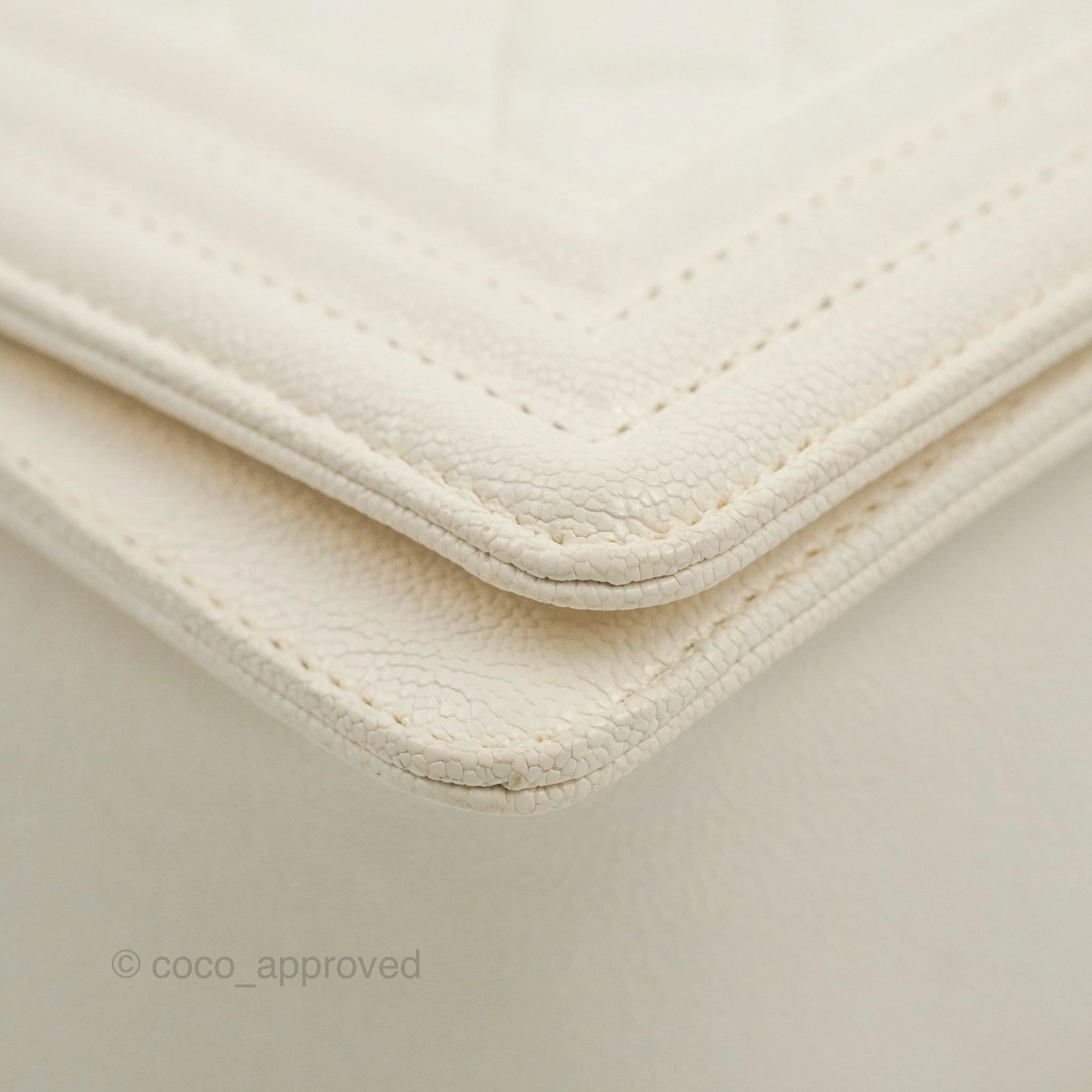 Chanel Quilted Medium Boy Ivory Caviar Gold Hardware