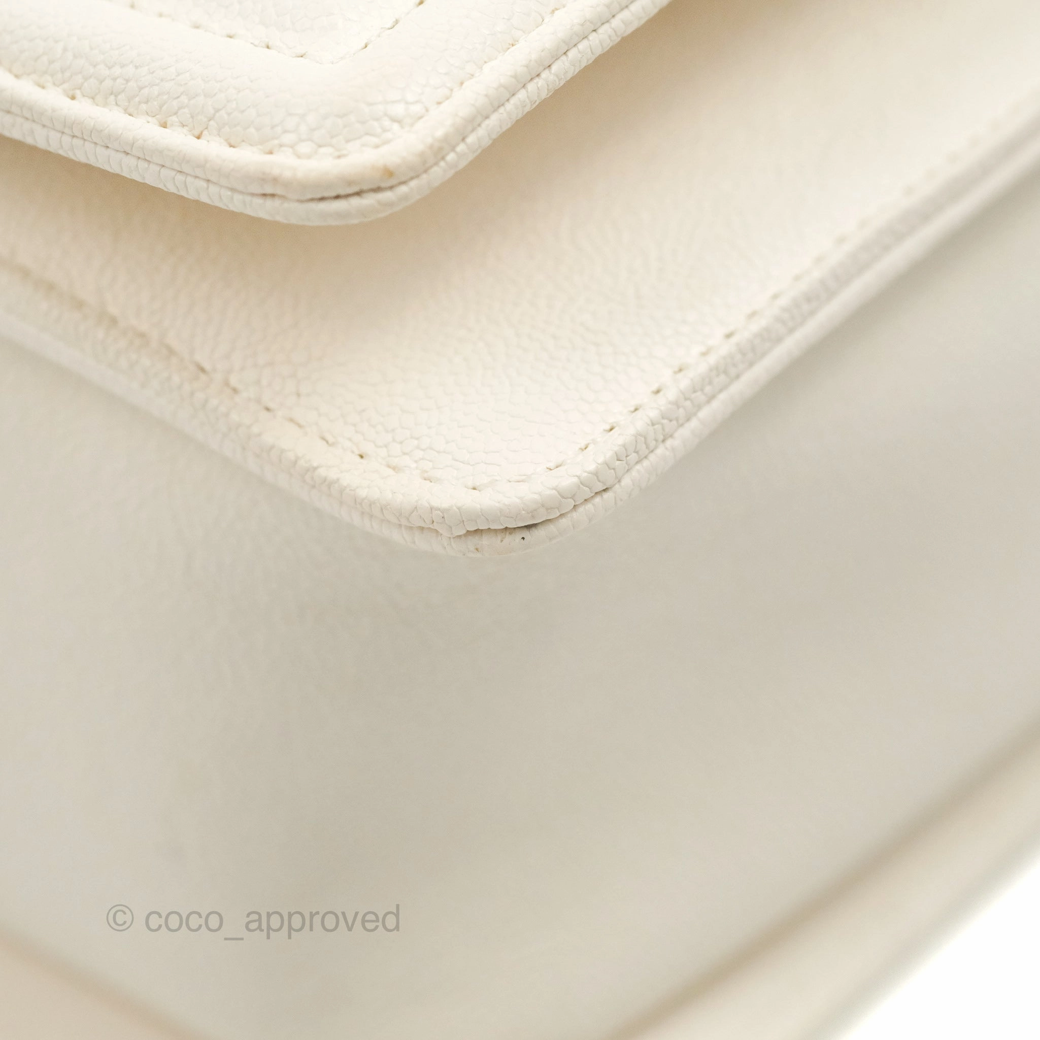 Chanel Quilted Medium Boy Ivory Caviar Gold Hardware