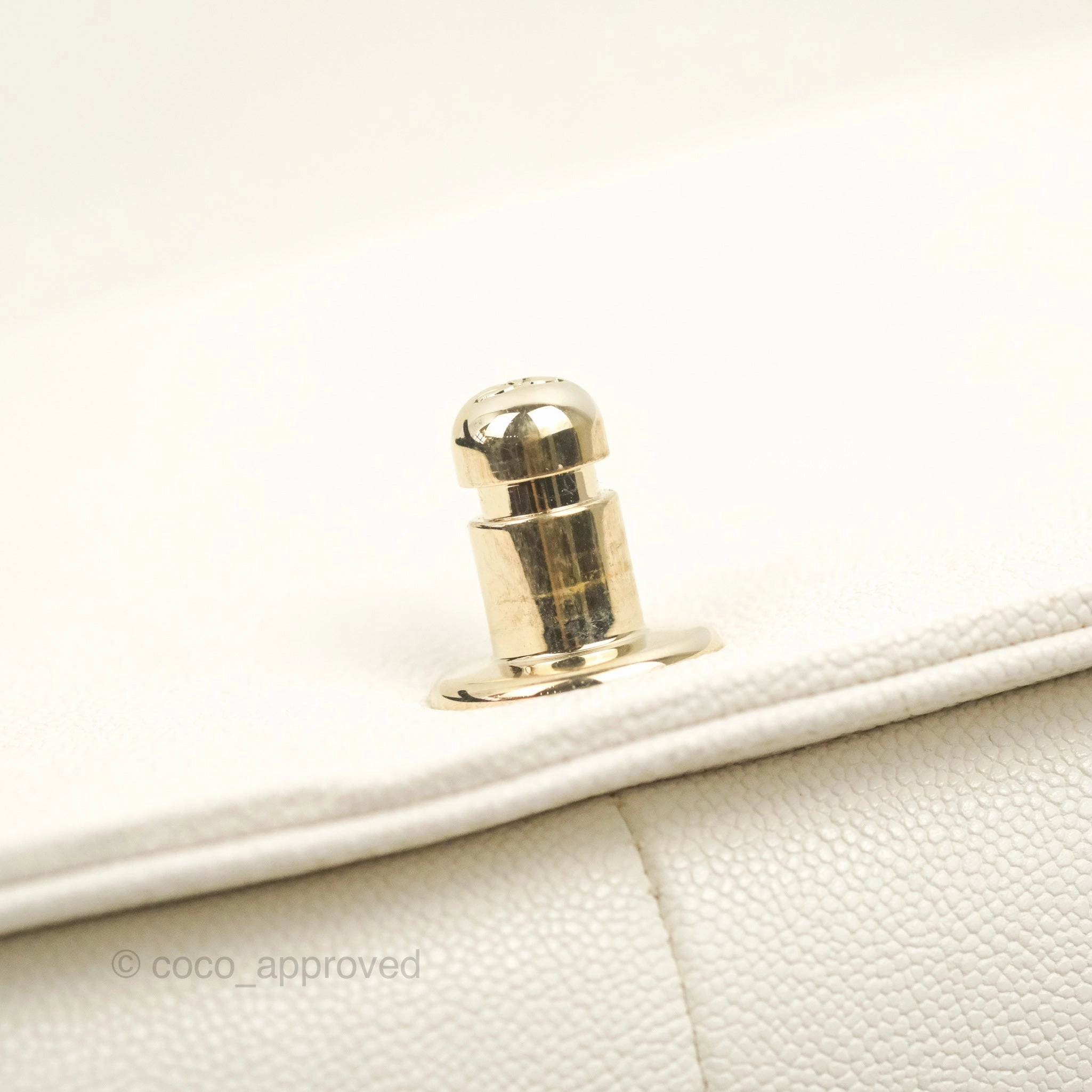 Chanel Quilted Medium Boy Ivory Caviar Gold Hardware