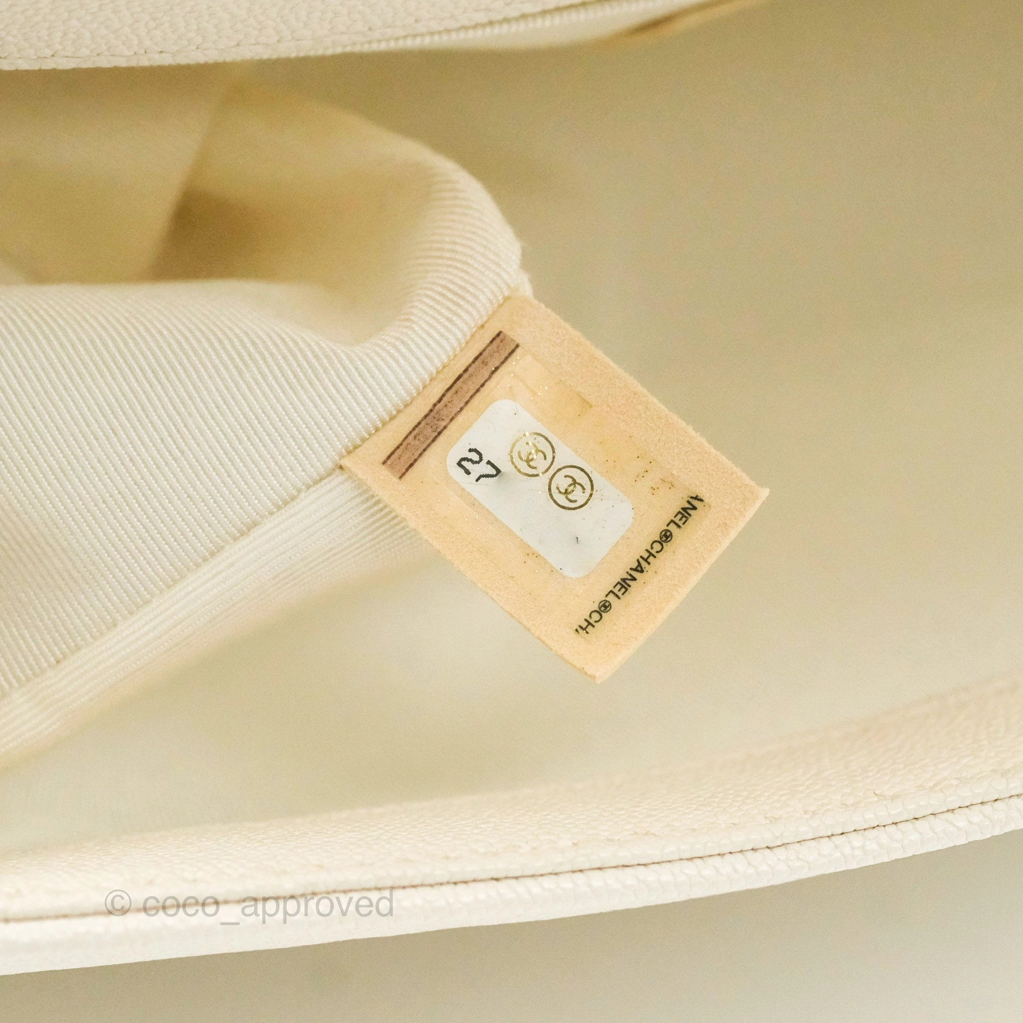 Chanel Quilted Medium Boy Ivory Caviar Gold Hardware