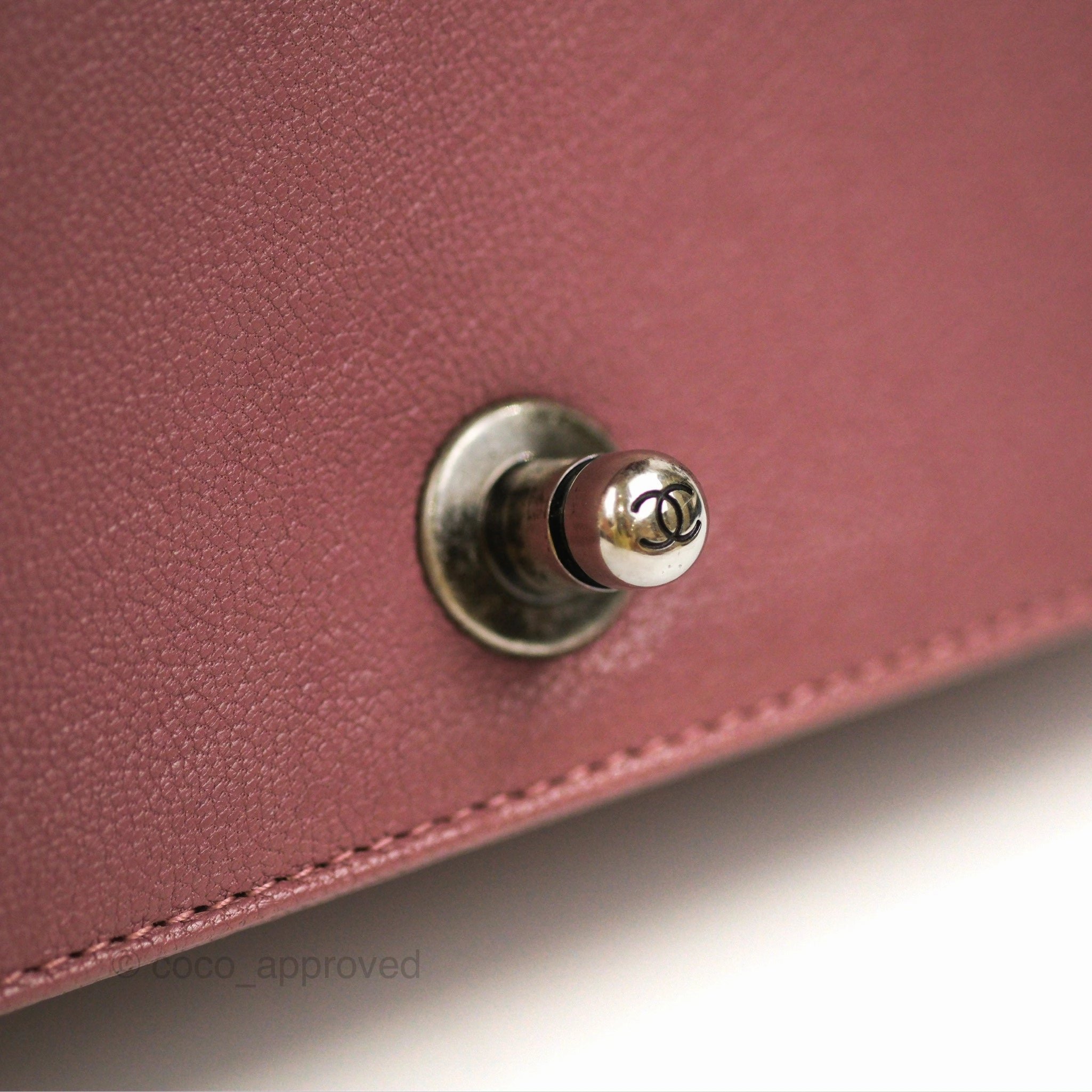 Chanel Quilted Medium Boy Plum Pink Calfskin Ruthenium Hardware
