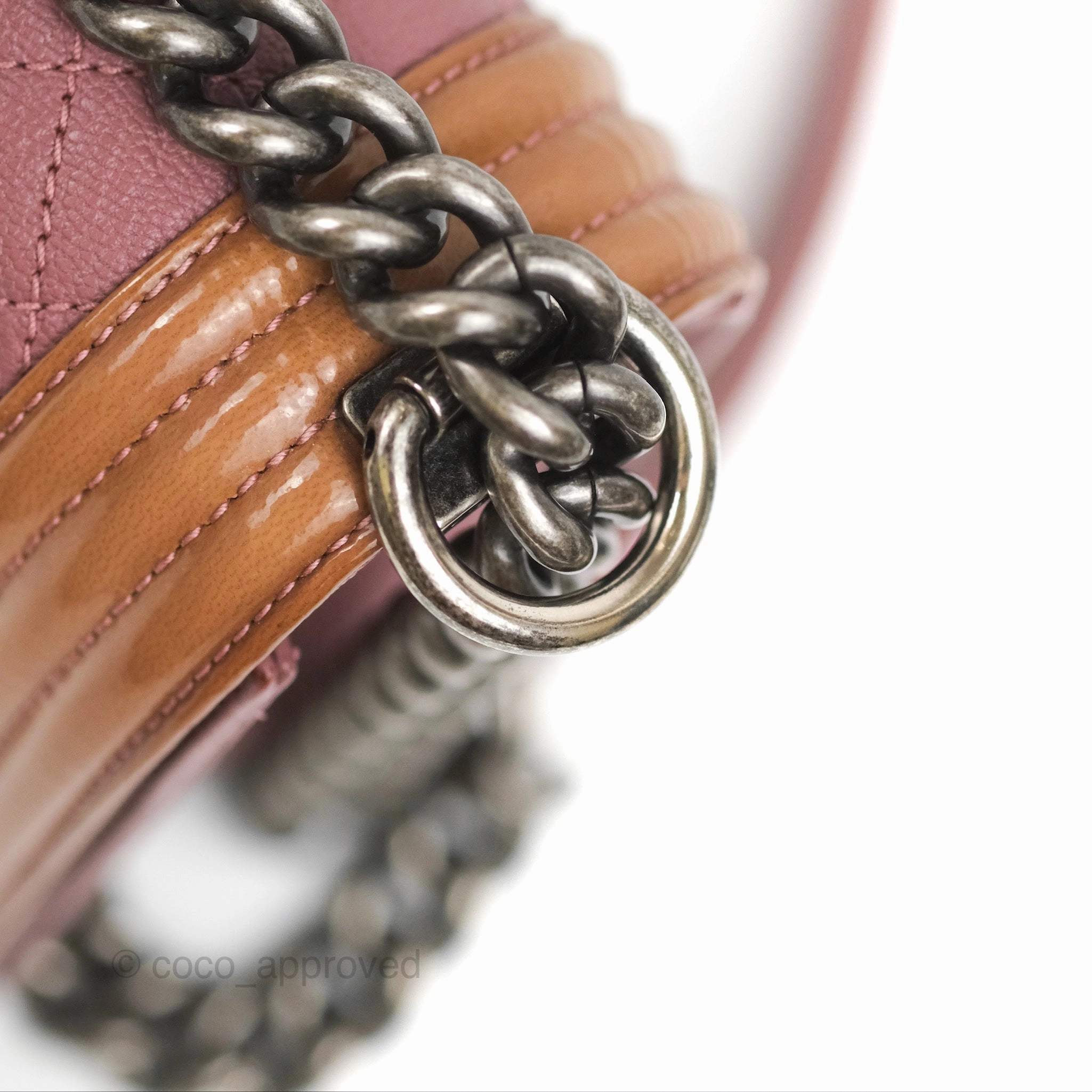 Chanel Quilted Medium Boy Plum Pink Calfskin Ruthenium Hardware