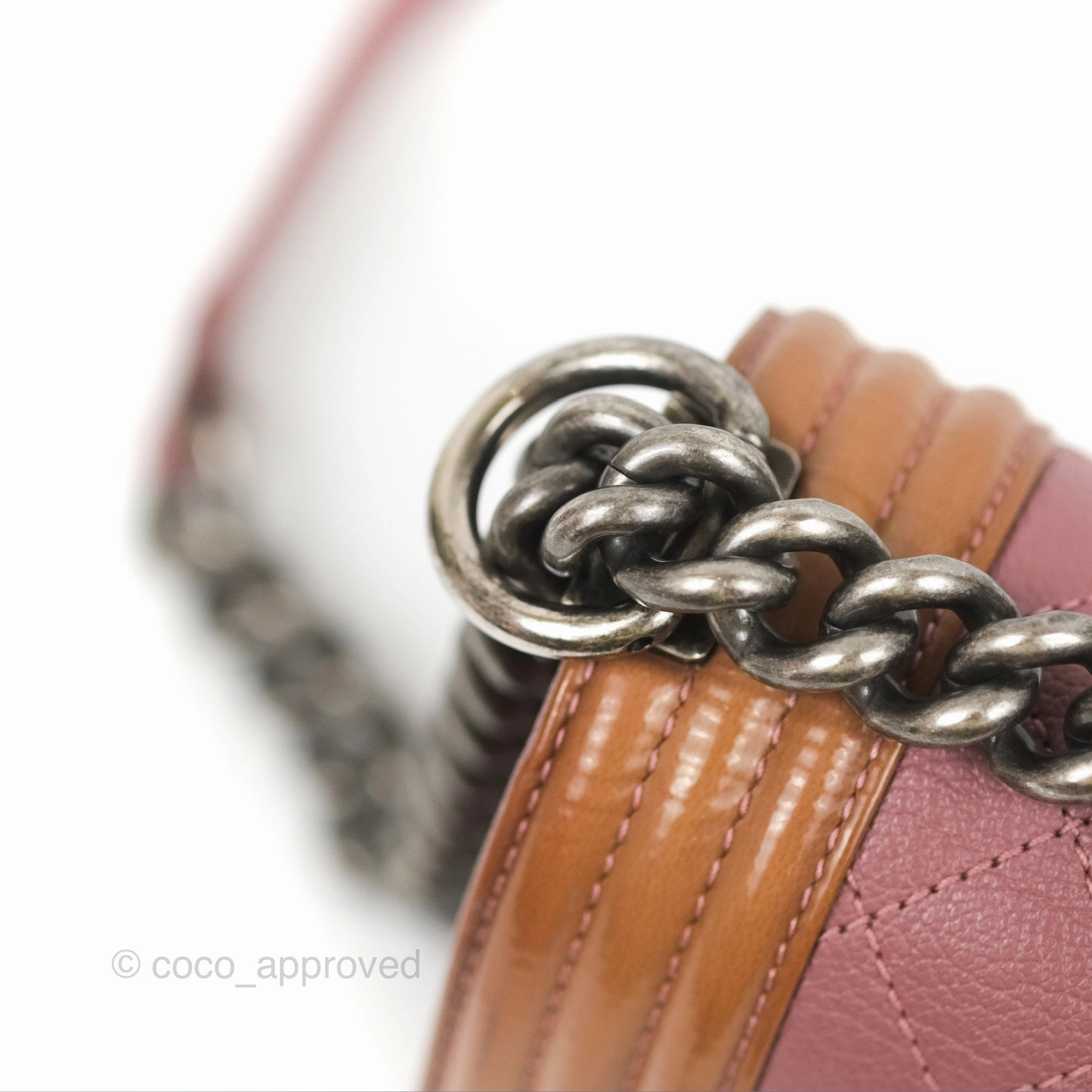Chanel Quilted Medium Boy Plum Pink Calfskin Ruthenium Hardware