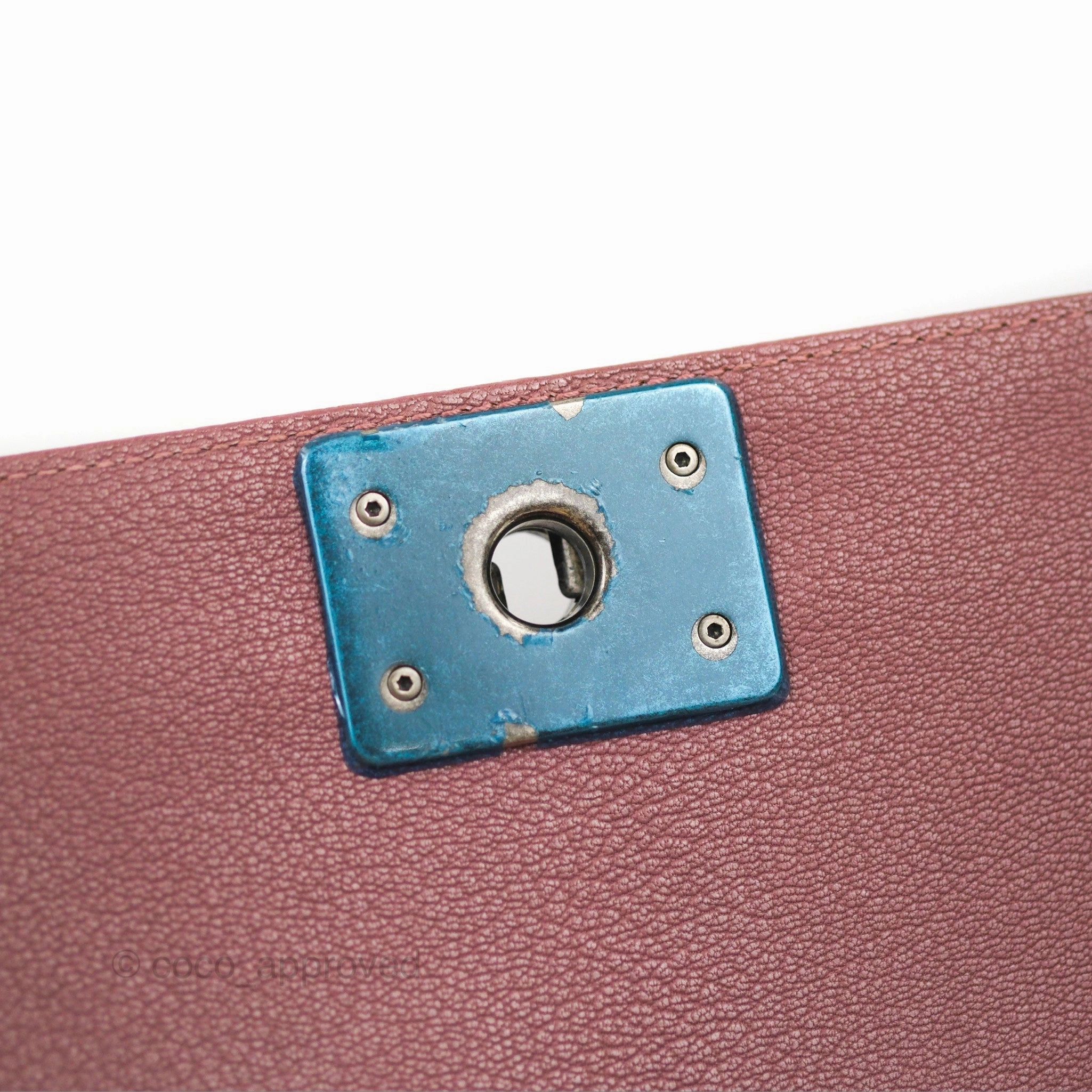 Chanel Quilted Medium Boy Plum Pink Calfskin Ruthenium Hardware