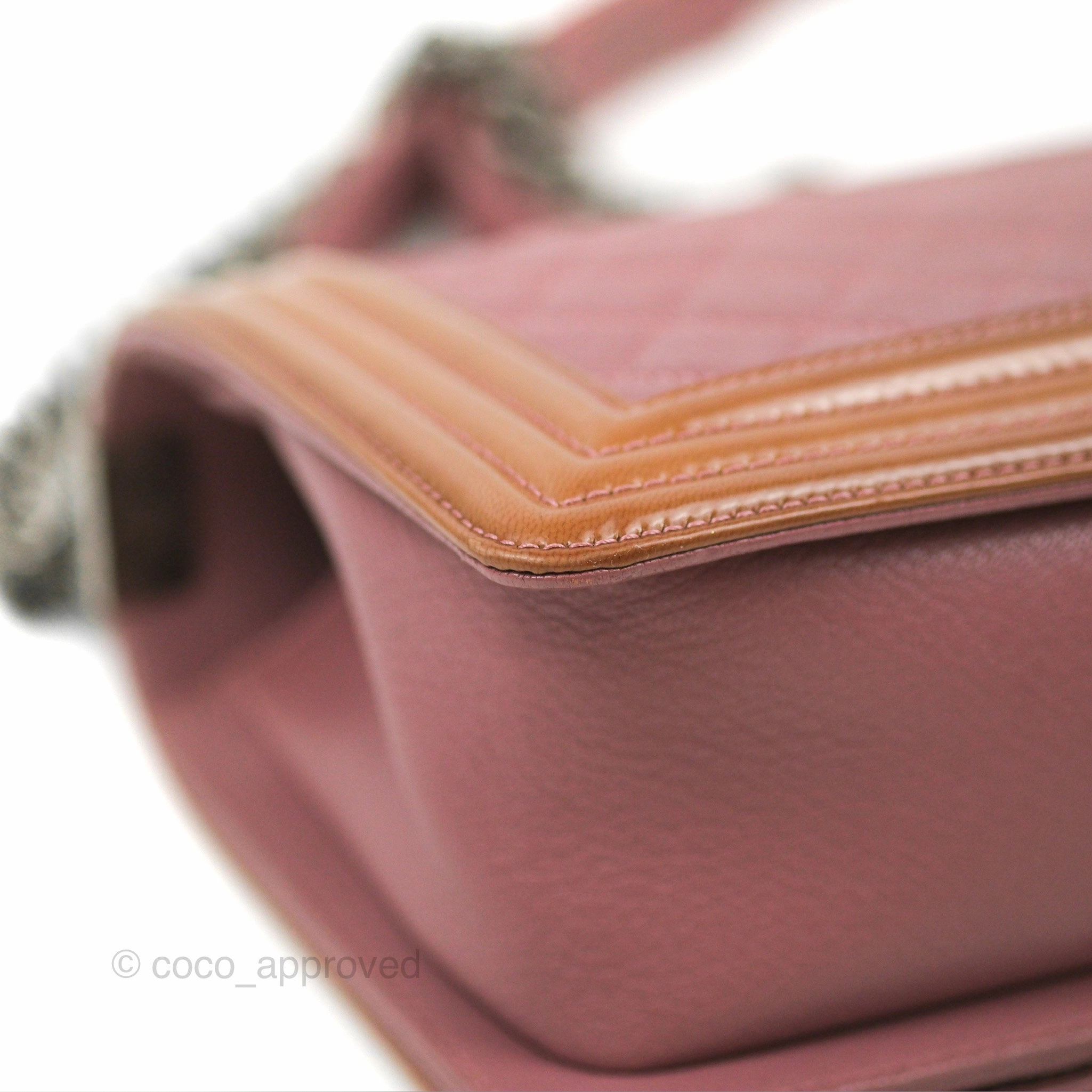 Chanel Quilted Medium Boy Plum Pink Calfskin Ruthenium Hardware