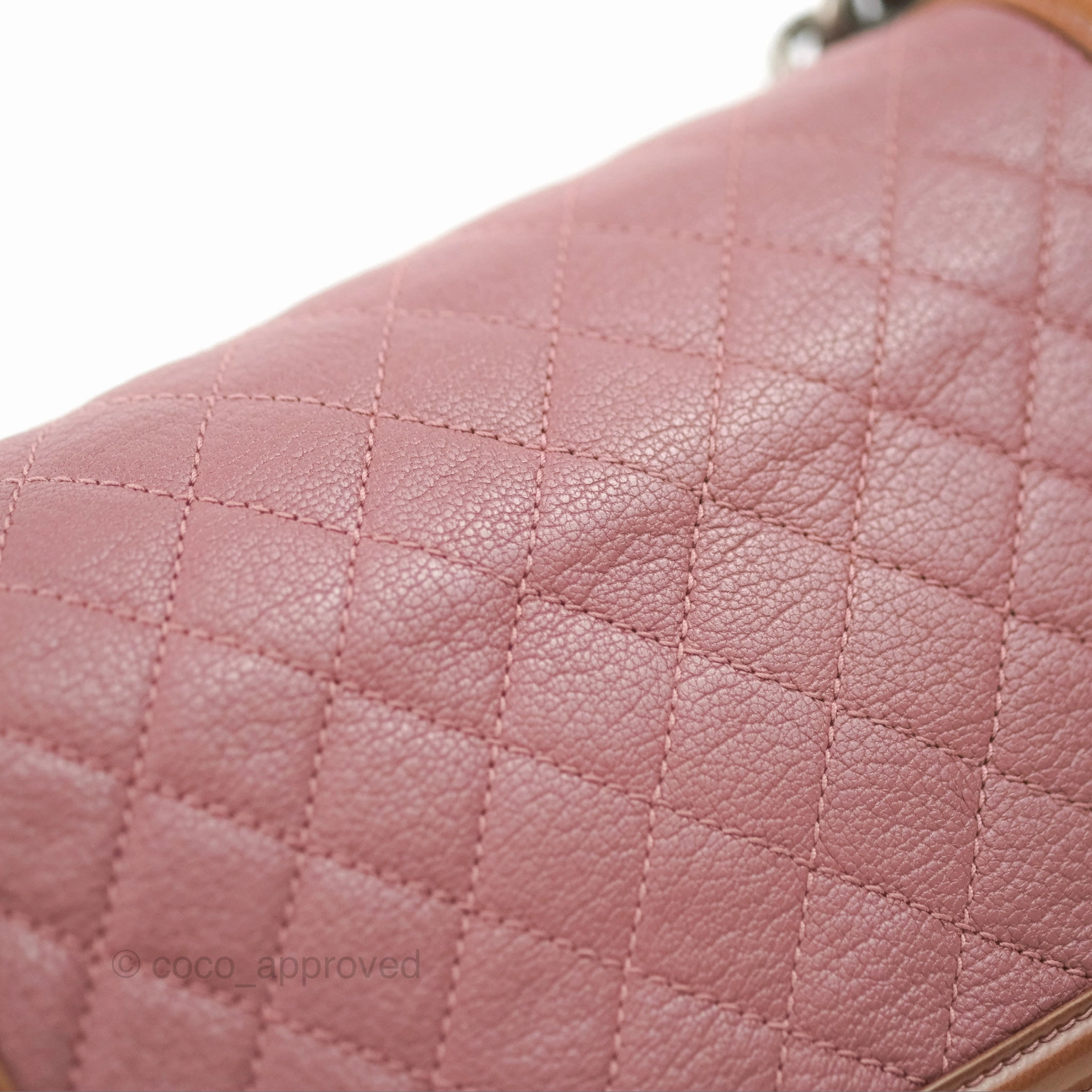 Chanel Quilted Medium Boy Plum Pink Calfskin Ruthenium Hardware