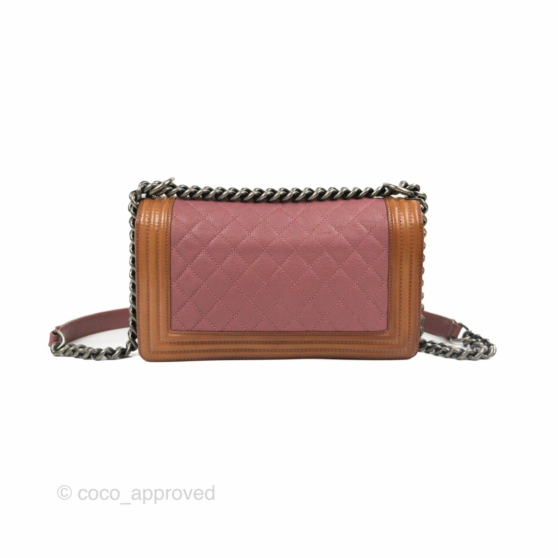 Chanel Quilted Medium Boy Plum Pink Calfskin Ruthenium Hardware
