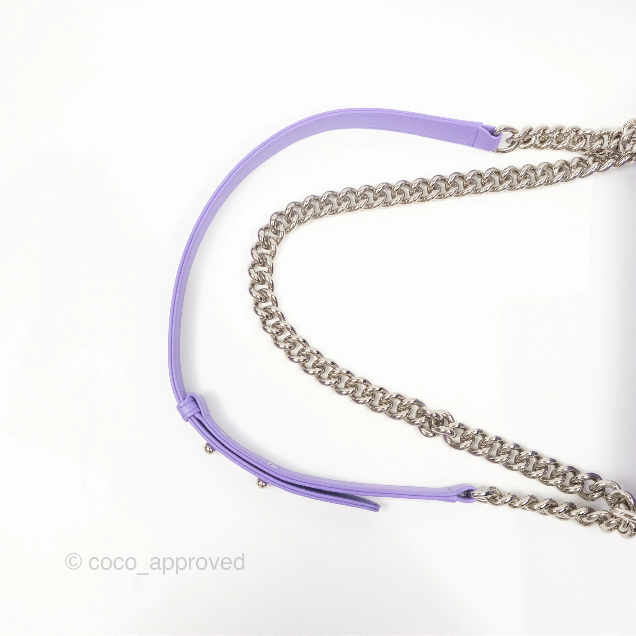 Chanel Quilted Medium Boy Purple Calfskin Silver Hardware