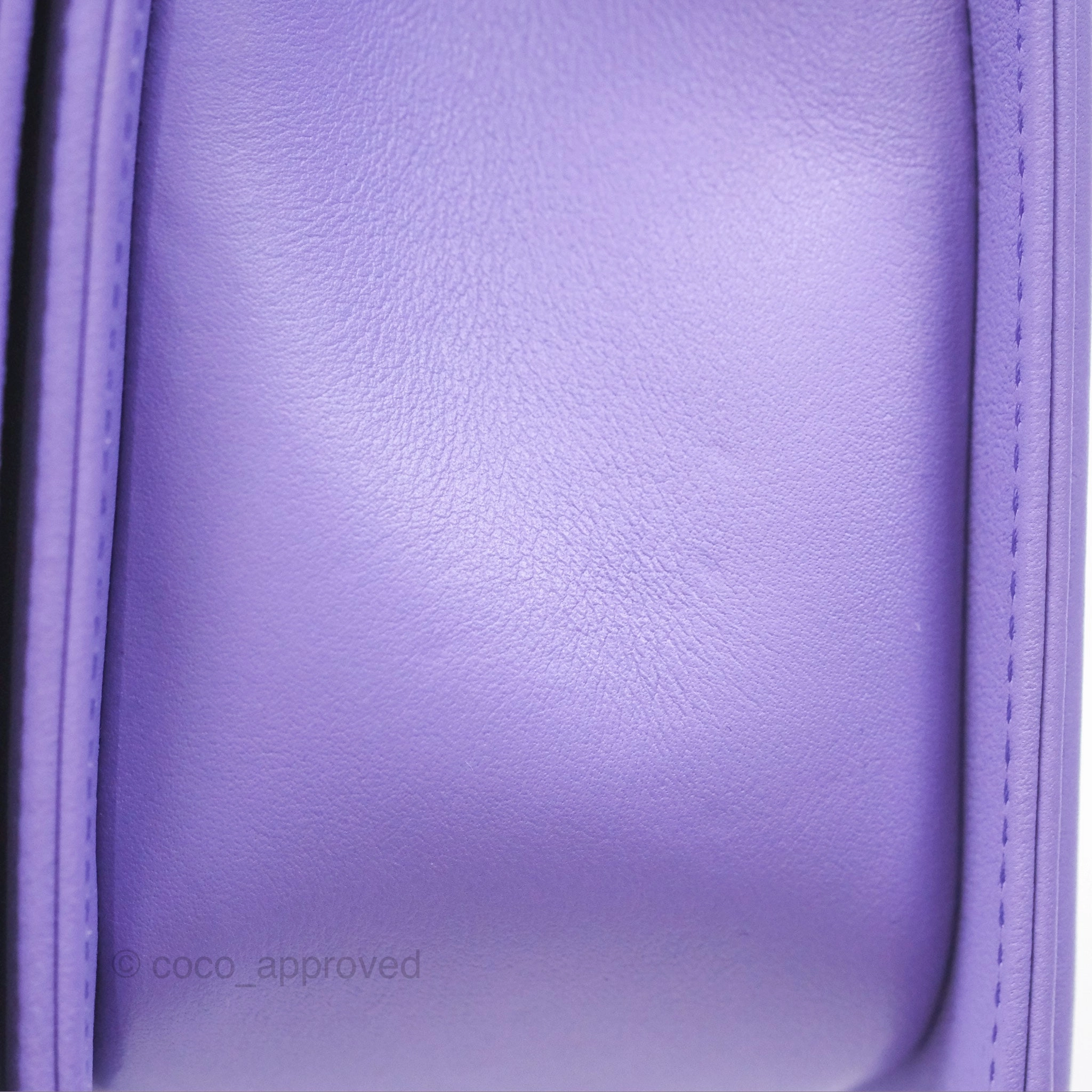 Chanel Quilted Medium Boy Purple Calfskin Silver Hardware