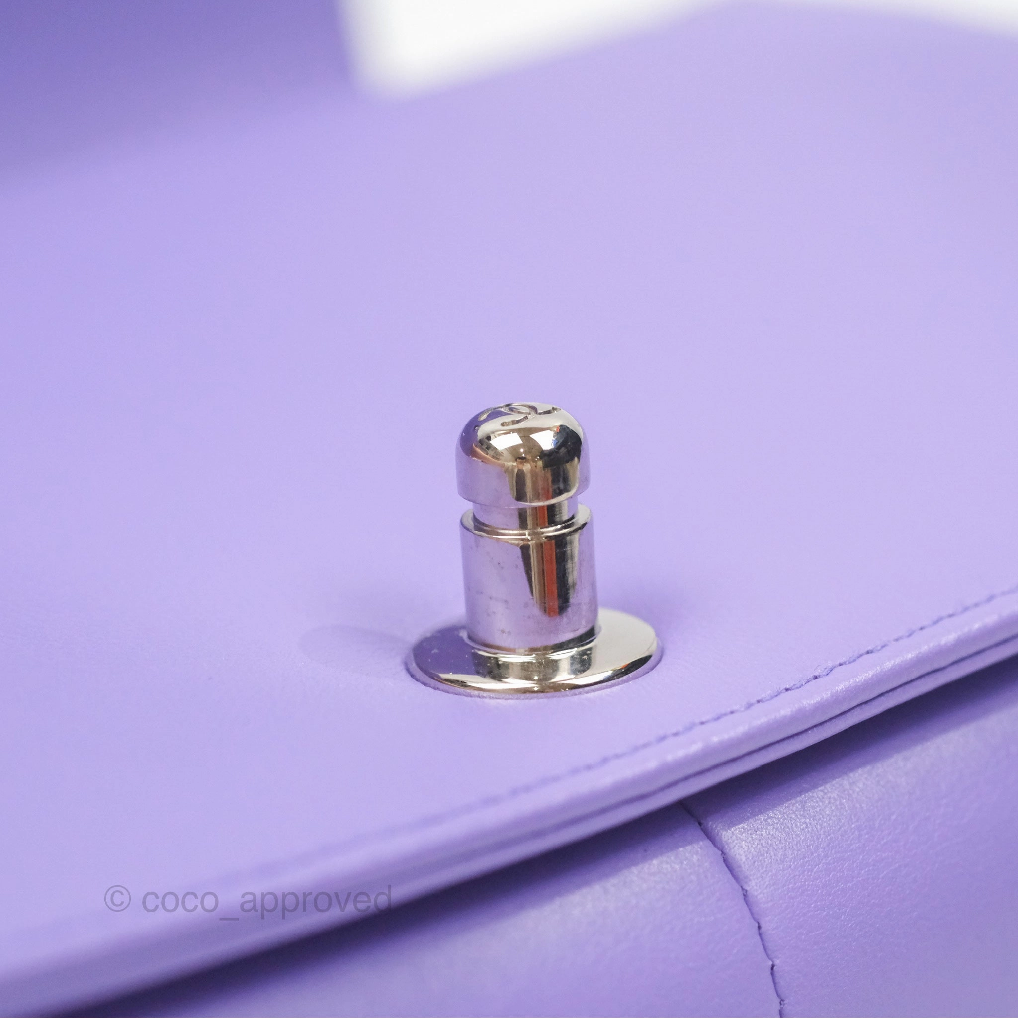 Chanel Quilted Medium Boy Purple Calfskin Silver Hardware