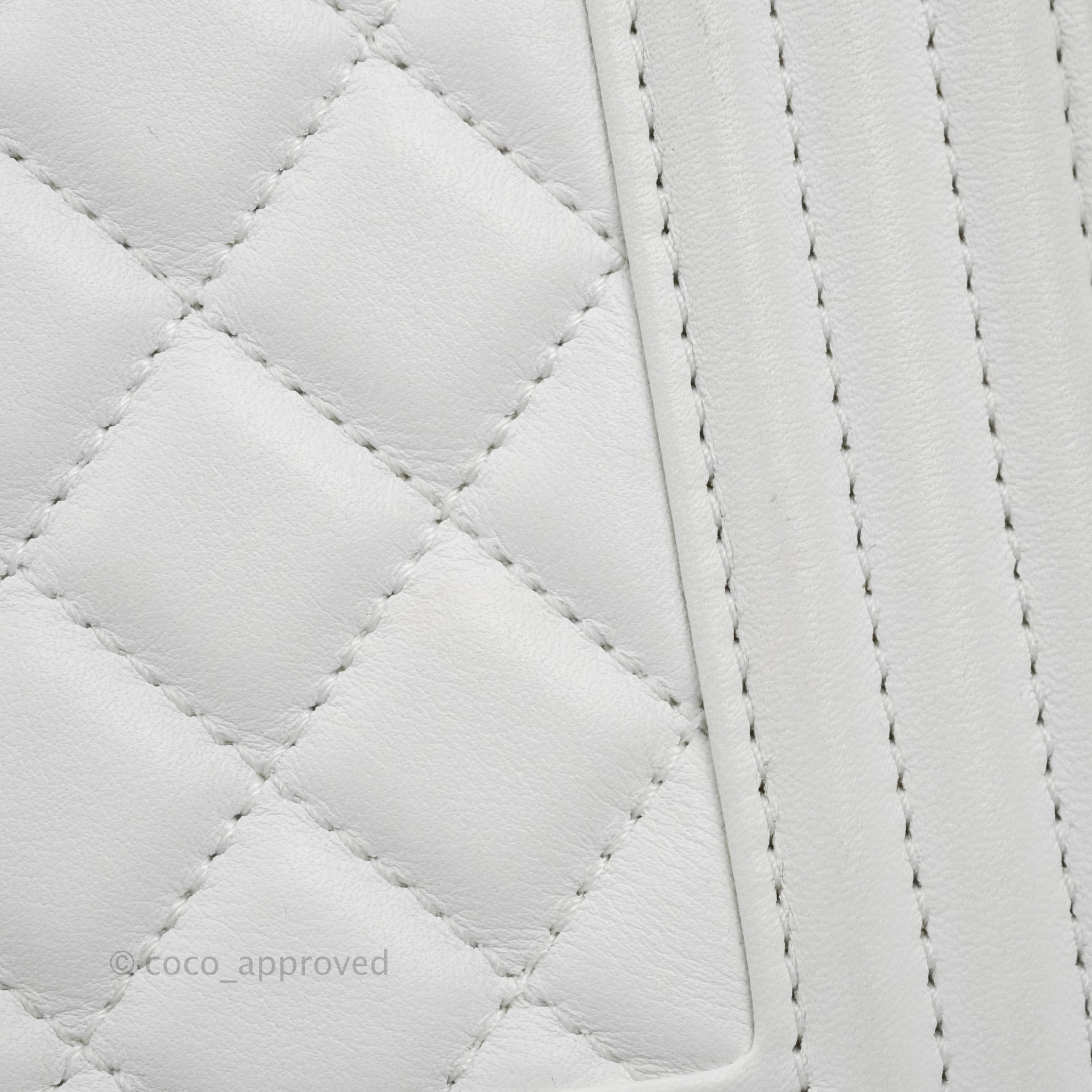 Chanel Quilted Medium Boy White Calfskin Gold Hardware