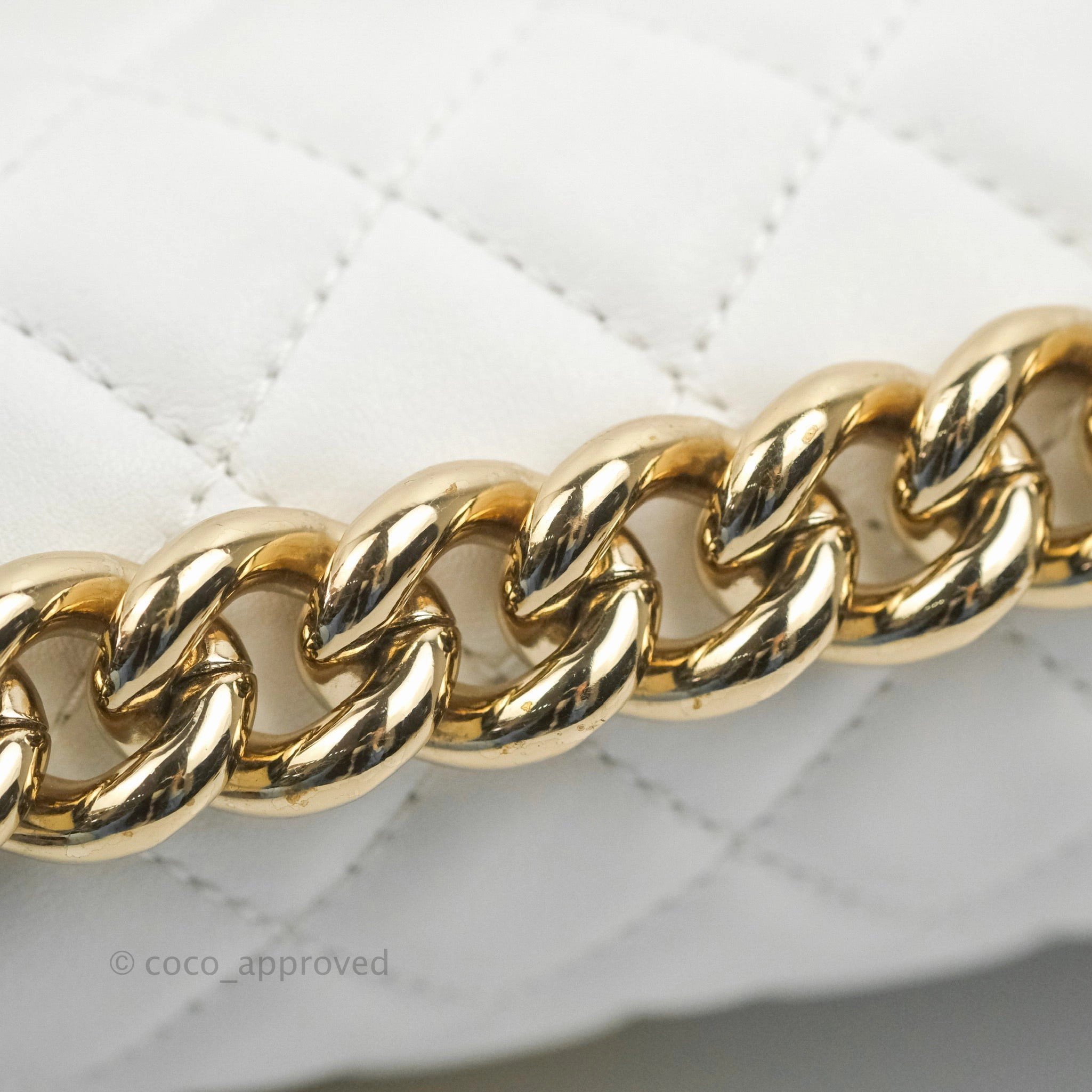 Chanel Quilted Medium Boy White Calfskin Gold Hardware
