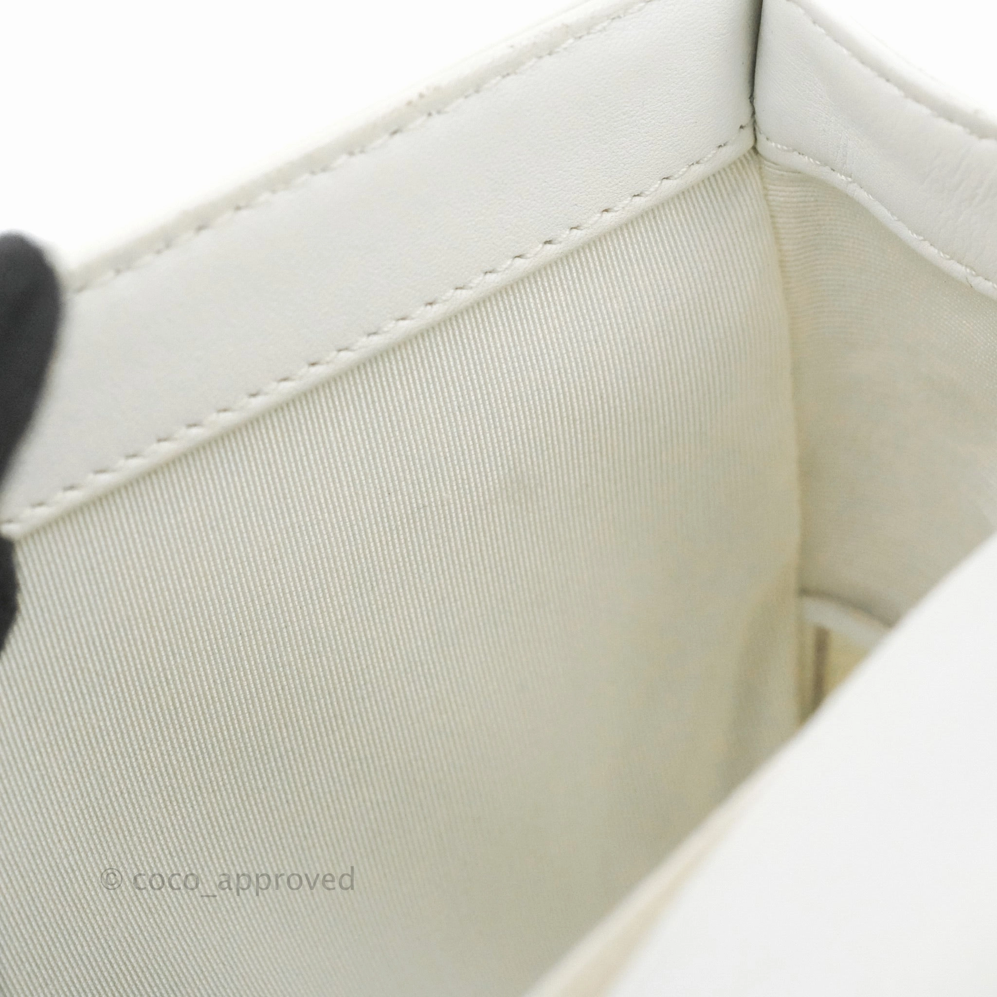 Chanel Quilted Medium Boy White Calfskin Gold Hardware