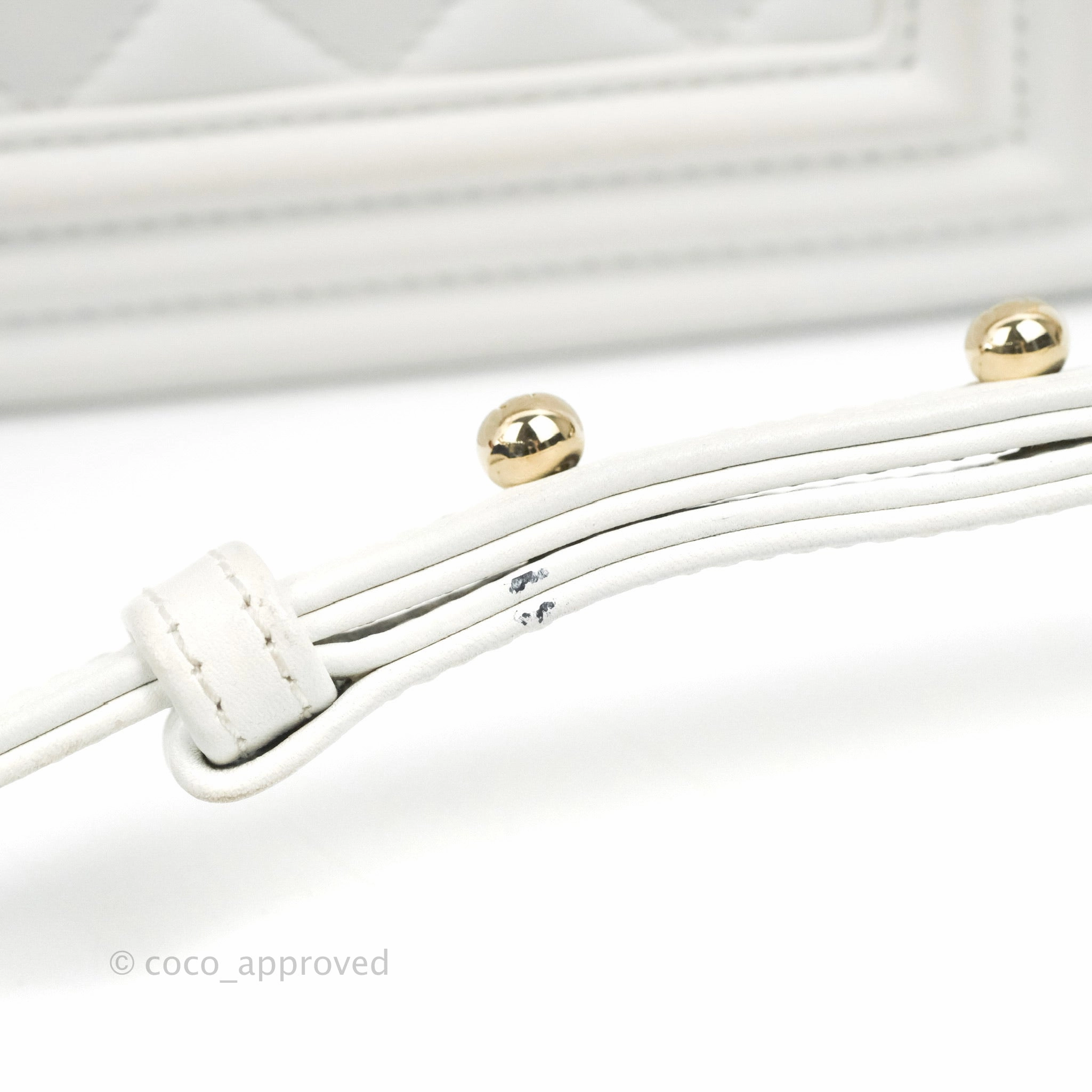 Chanel Quilted Medium Boy White Calfskin Gold Hardware