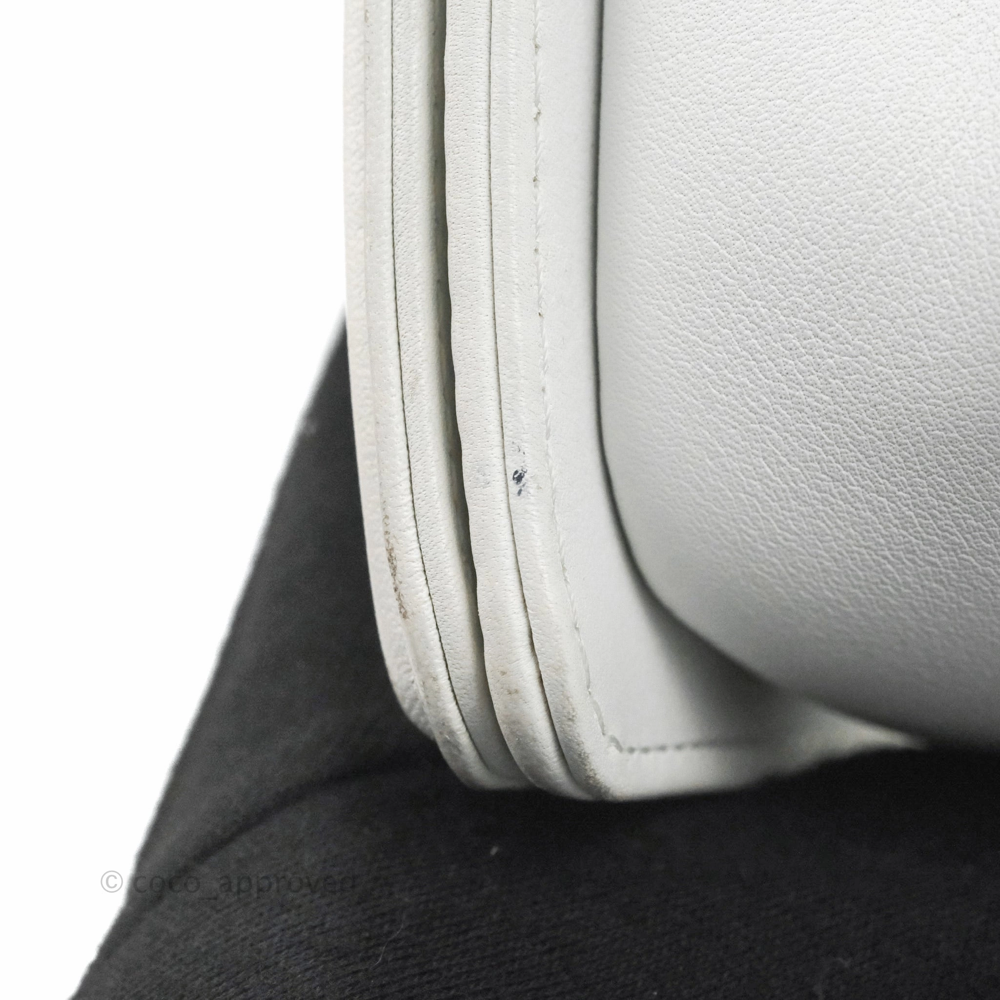 Chanel Quilted Medium Boy White Calfskin Gold Hardware